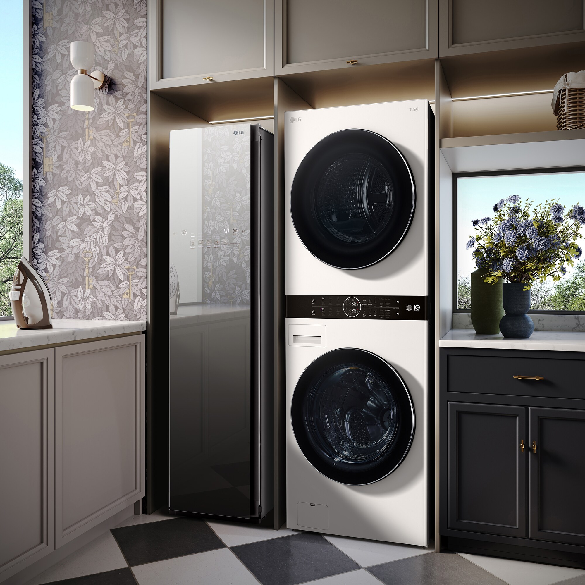 LG 27 in. 5.0 cu. ft. Smart Electric Front Load Ventless WashTower with Heat Pump, Center Control, AI Sensor Dry, Sanitize & Steam Cycle - White, , hires