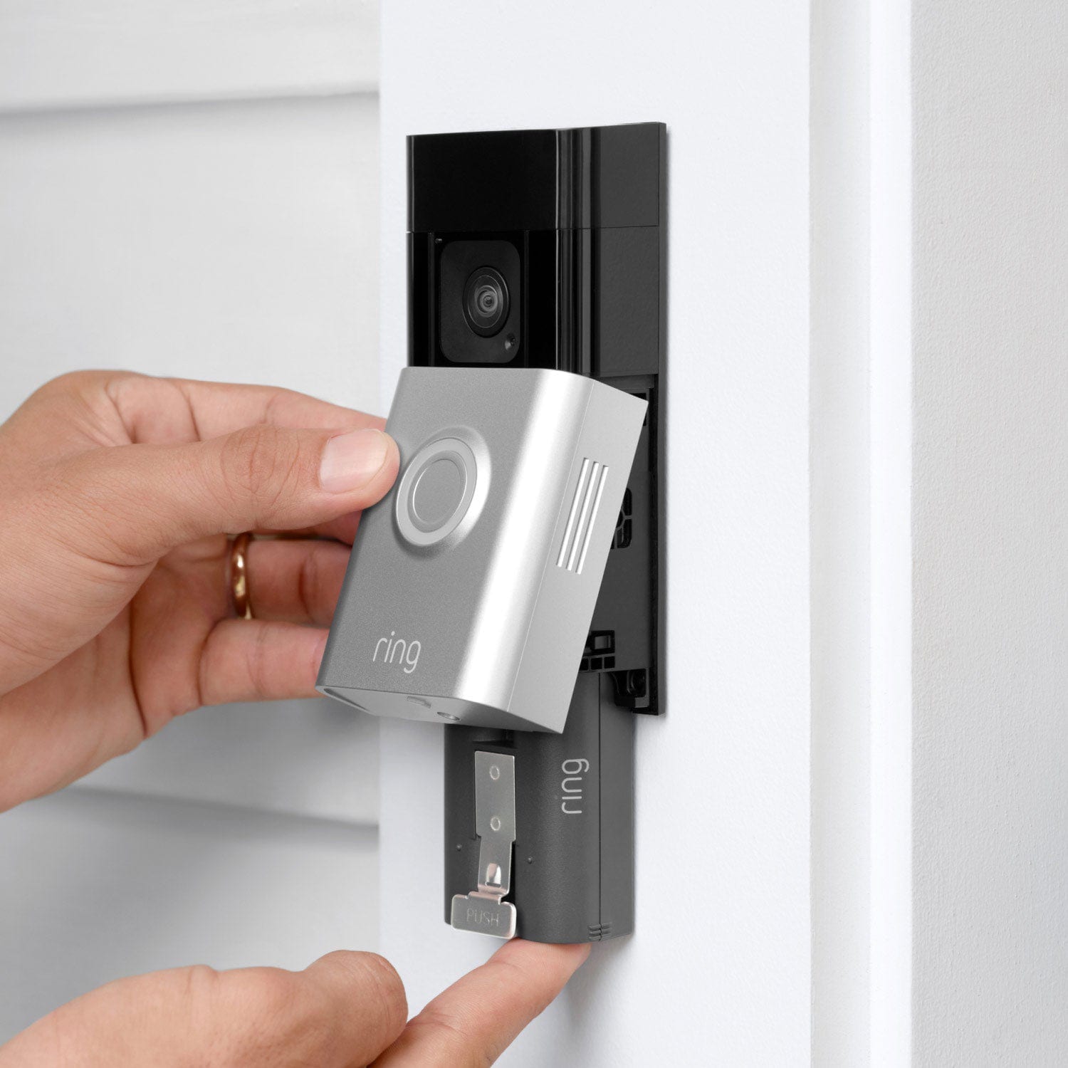 Ring Battery Doorbell Plus with Head-to-Toe View & Smart Wifi Video - Satin Nickel, , hires