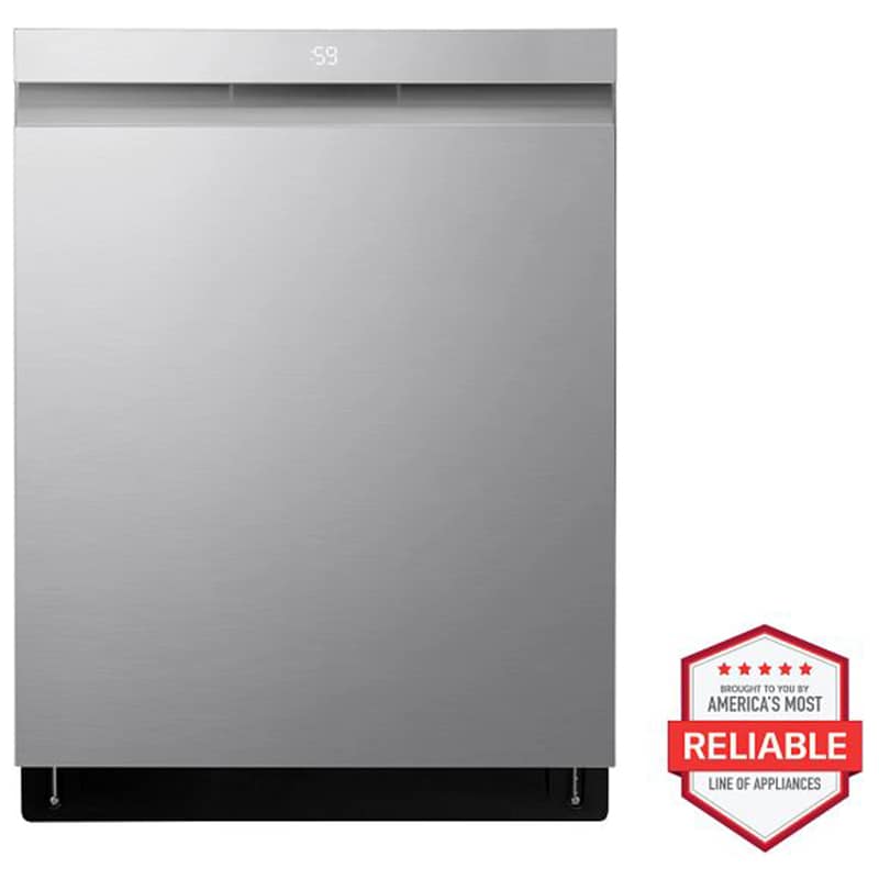 LG 24 in. Top Control Smart Dishwasher with 42 dBa Sound Level, 3rd-Rack, Dynamic Heat Dry & Pocket - PrintProof Stainless Steel, PrintProof Stainless Steel, hires