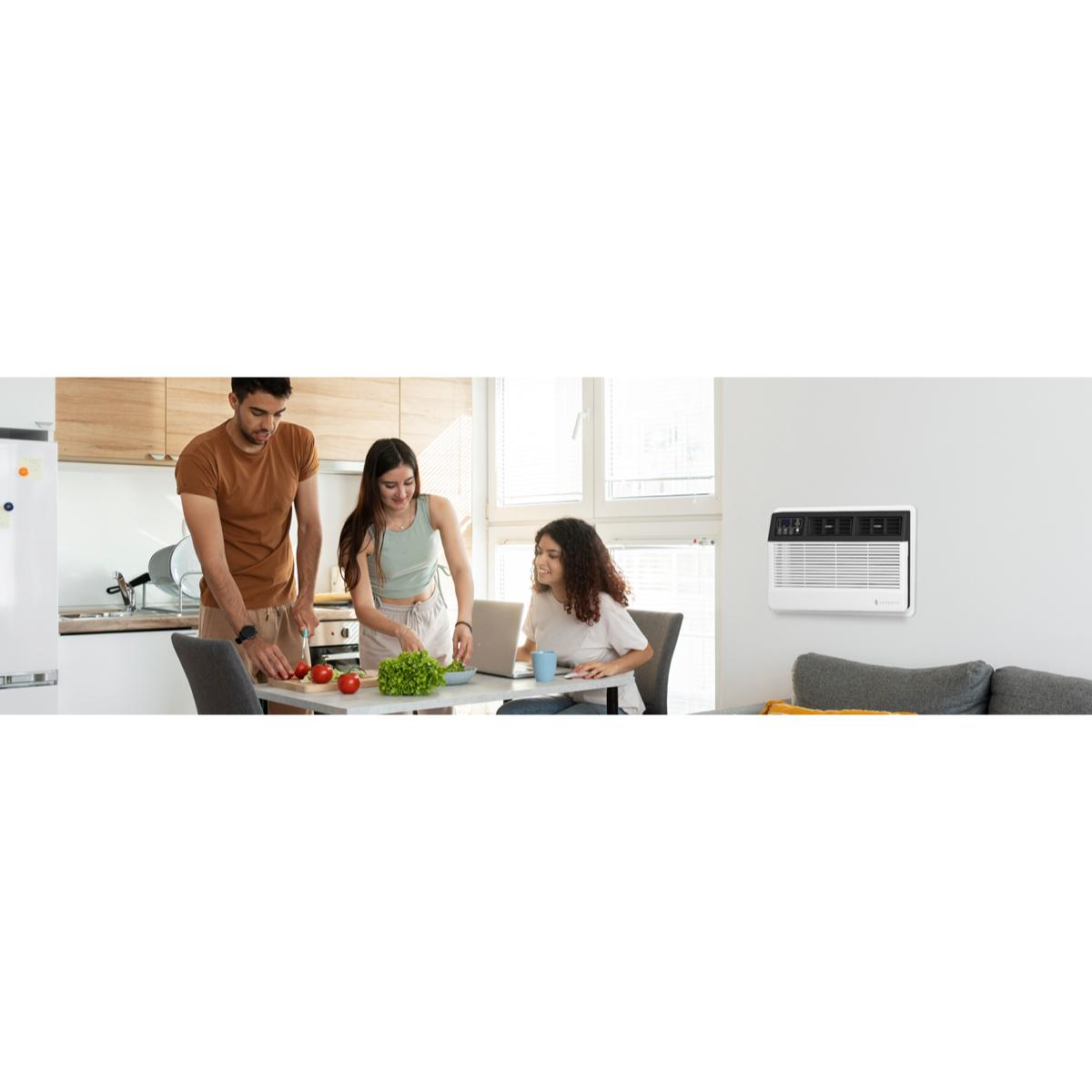 Friedrich Uni-Fit Series 12,000 BTU 230V Smart Through-the-Wall Air Conditioner with Electric Heat, 3 Fan Speeds, Remote Control - White, , hires