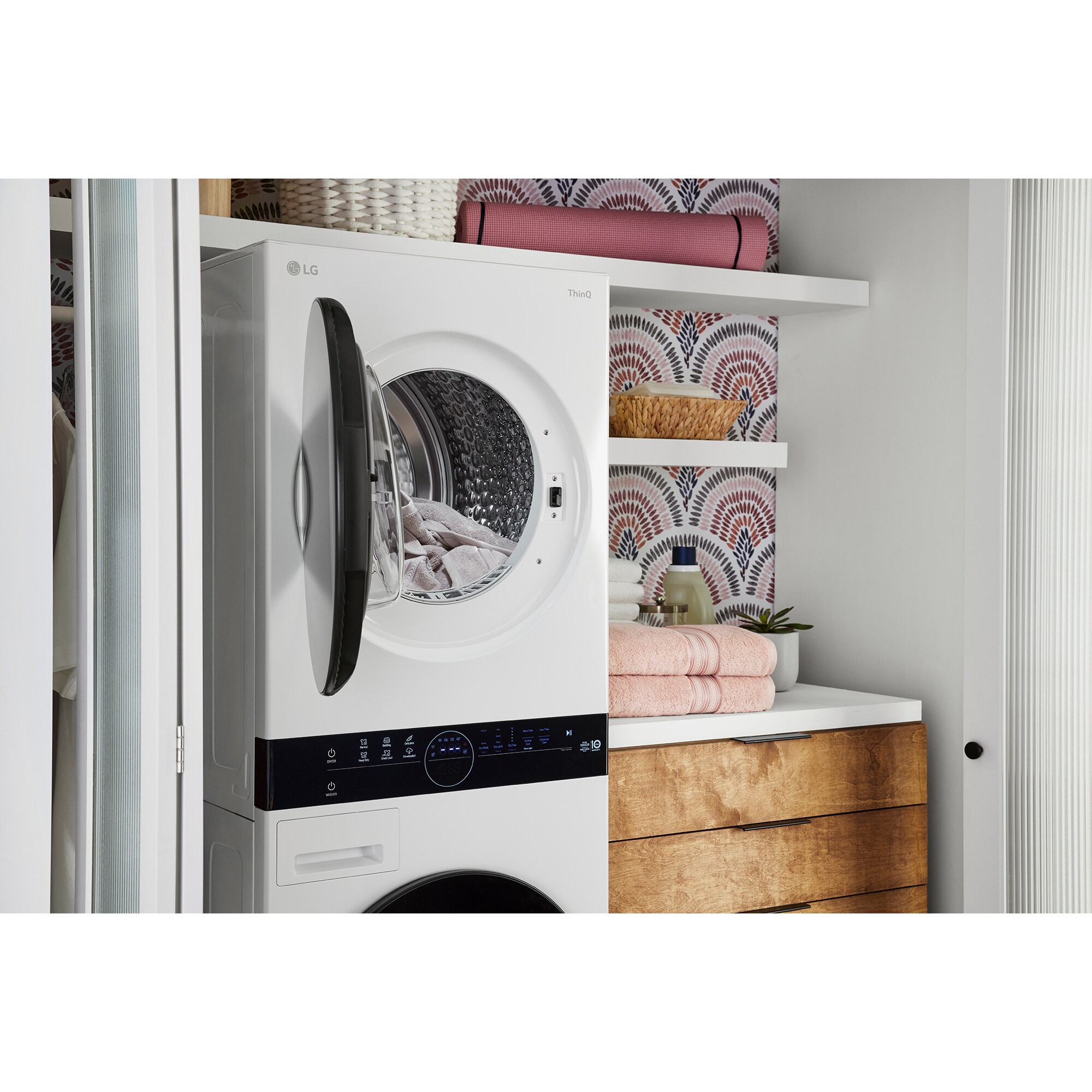 LG 24 in. 2.8 cu. ft. Smart Electric Front Load Ventless WashTower with Heat Pump, Center Control, Sensor Dry, Sanitize & Steam Cycle - White, , hires