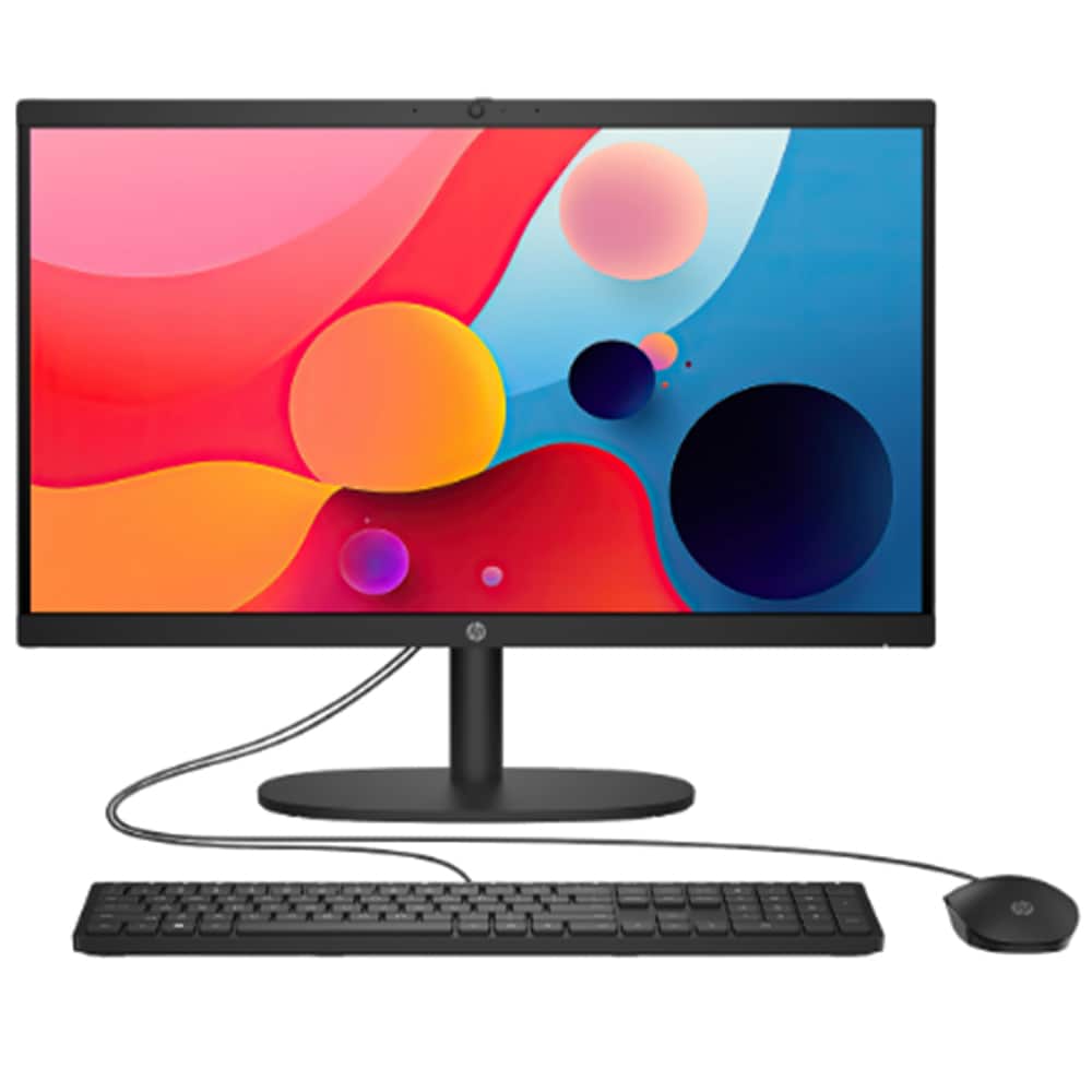 HP 21.45 in. All-in-One Desktop with Intel N200, 4-Core CPU, Intel UHD GPU, 8 GB RAM, 512 GB SSD & Windows 11 Home - Jet Black, , hires