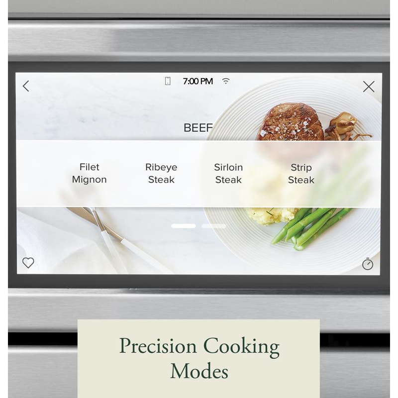 Cafe Professional Series 30 in. 10 cu. ft. Smart Top Control Electric Double Wall Oven with True European Convection - Matte Black, Matte Black, hires