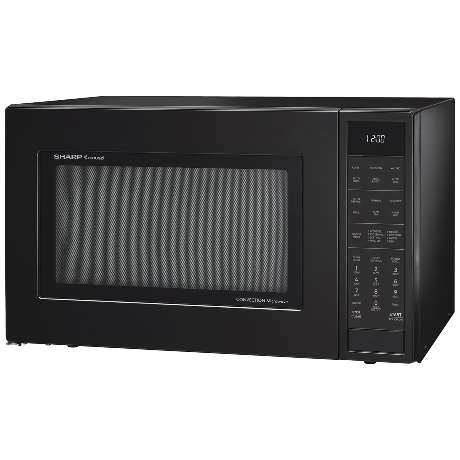 Sharp 25 in. 1.5 cu. ft. 900W Countertop Microwave with Convection & Sensor Cooking - Black, Black, hires