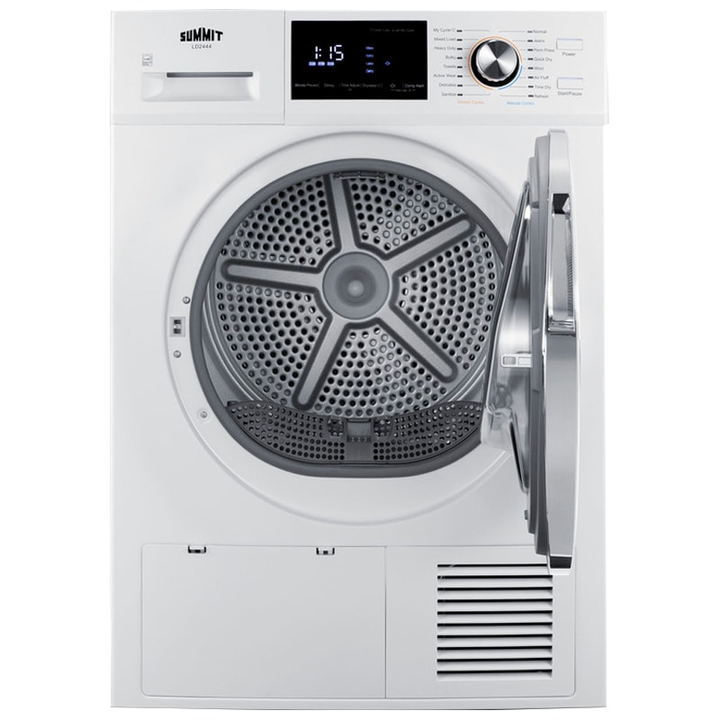 Summit 24 in. 4.4 cu. ft. Stackable Ventless Electric Dryer with Heat Pump, Sensor Dry & Sanitize Cycle - White, , hires