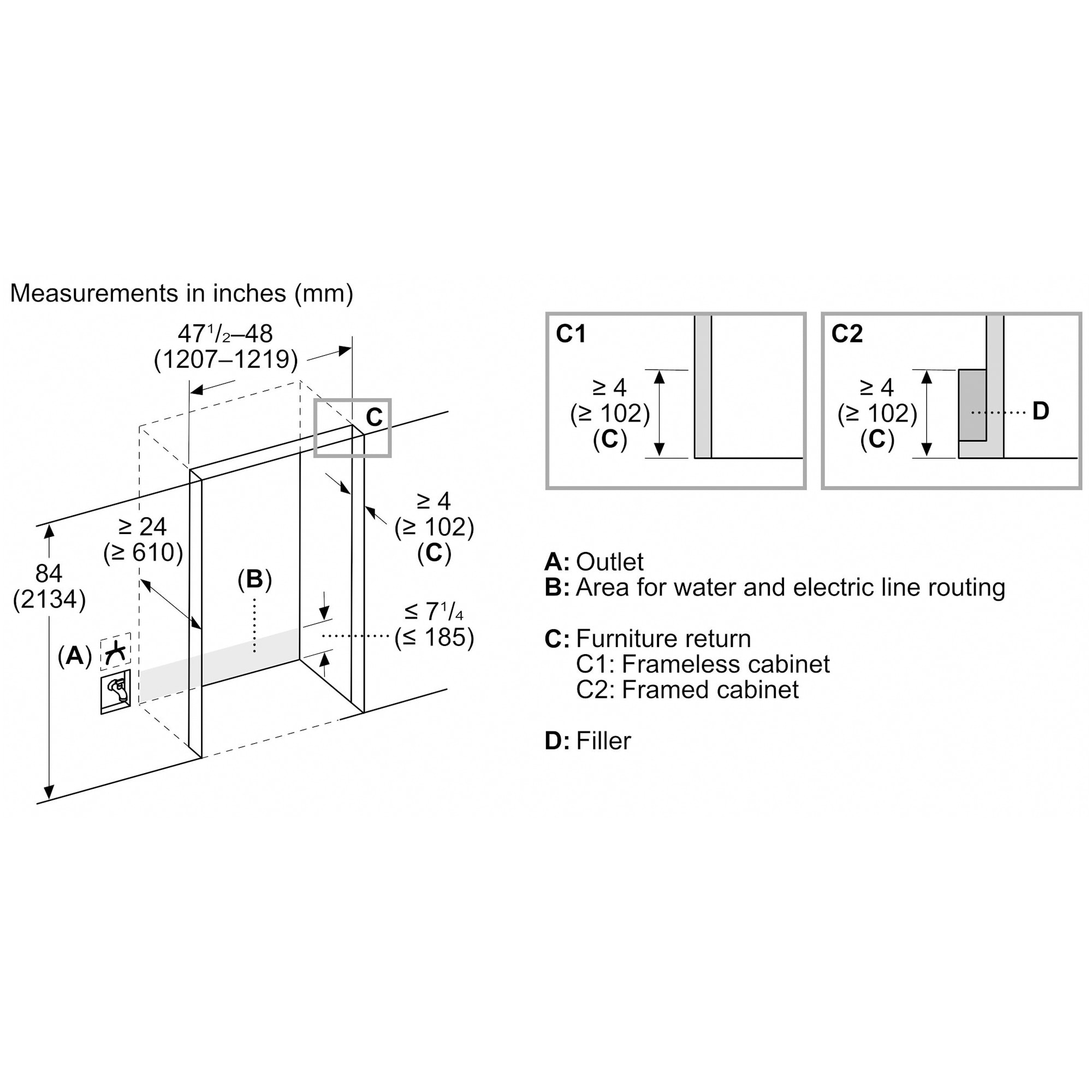 Thermador Freedom Collection 48 in. Built-In 27.7 cu. ft. Smart Counter Depth 6-Door French Door Refrigerator with Internal Water Dispenser and Professional handles - Stainless Steel, Stainless Steel, hires