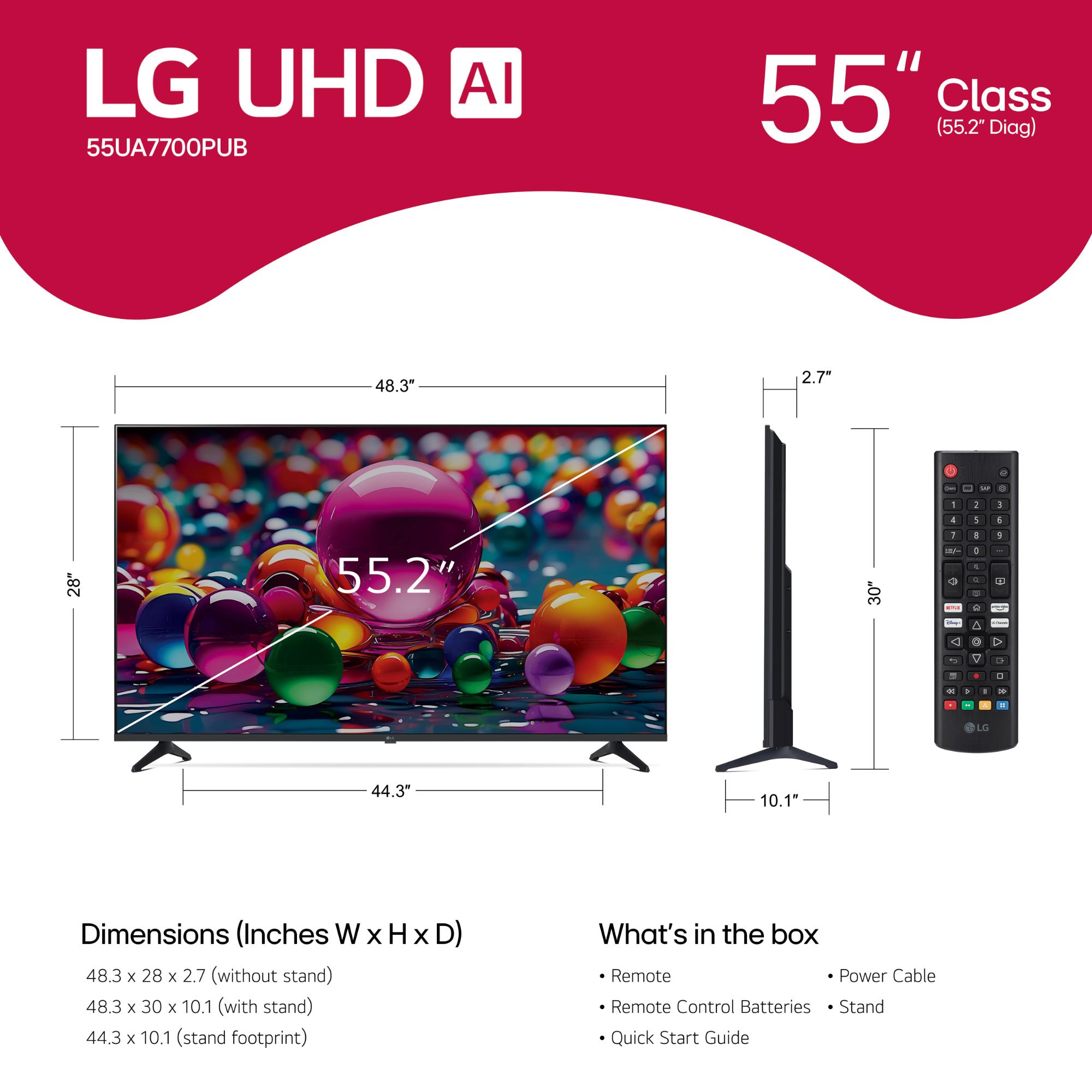 LG - 55" Class UA77 Series LED 4K UHD Smart webOS TV, , hires