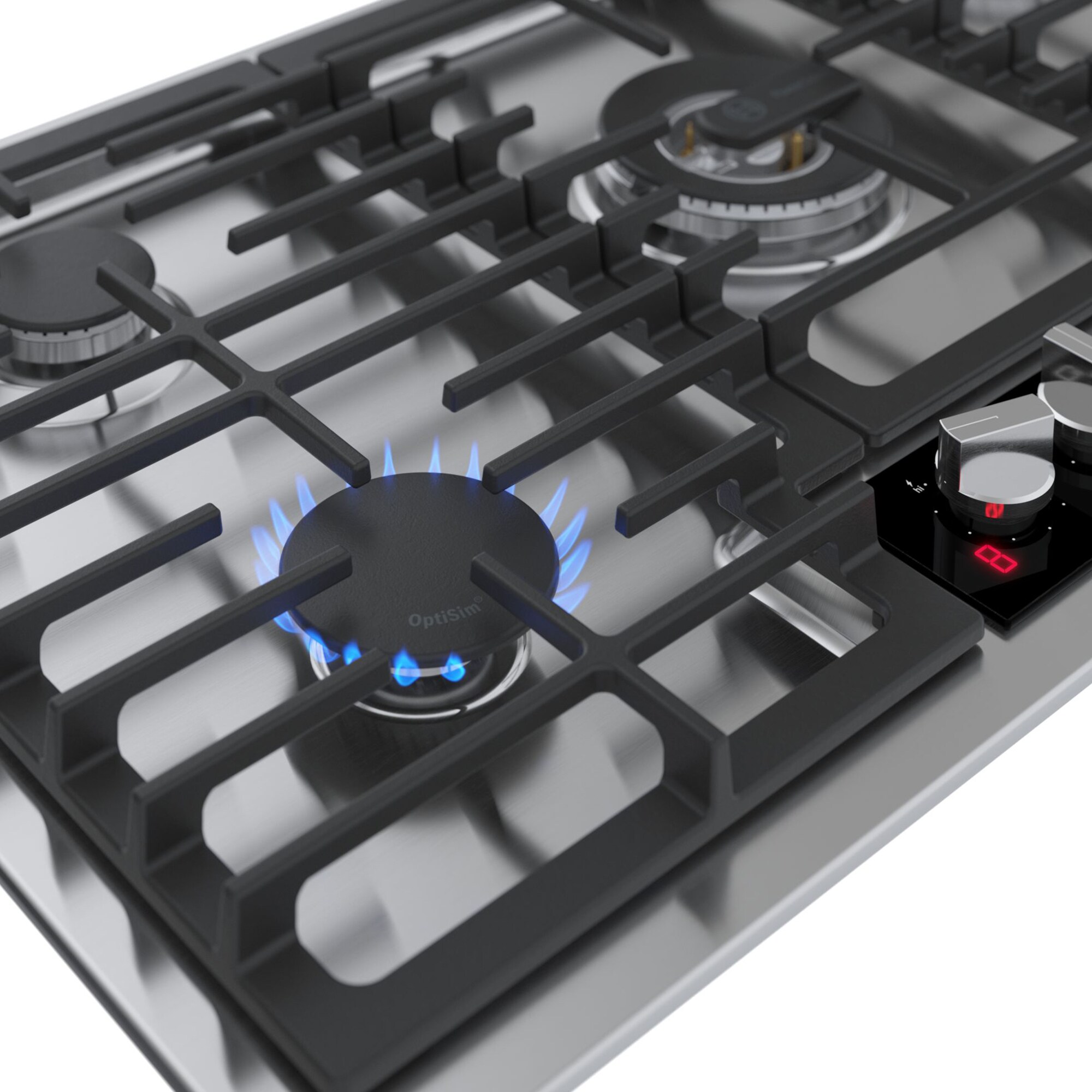 Bosch Benchmark 36 in. 5-Burner Natural Gas Cooktop with Simmer Burner & Power Burner - Stainless Steel, , hires
