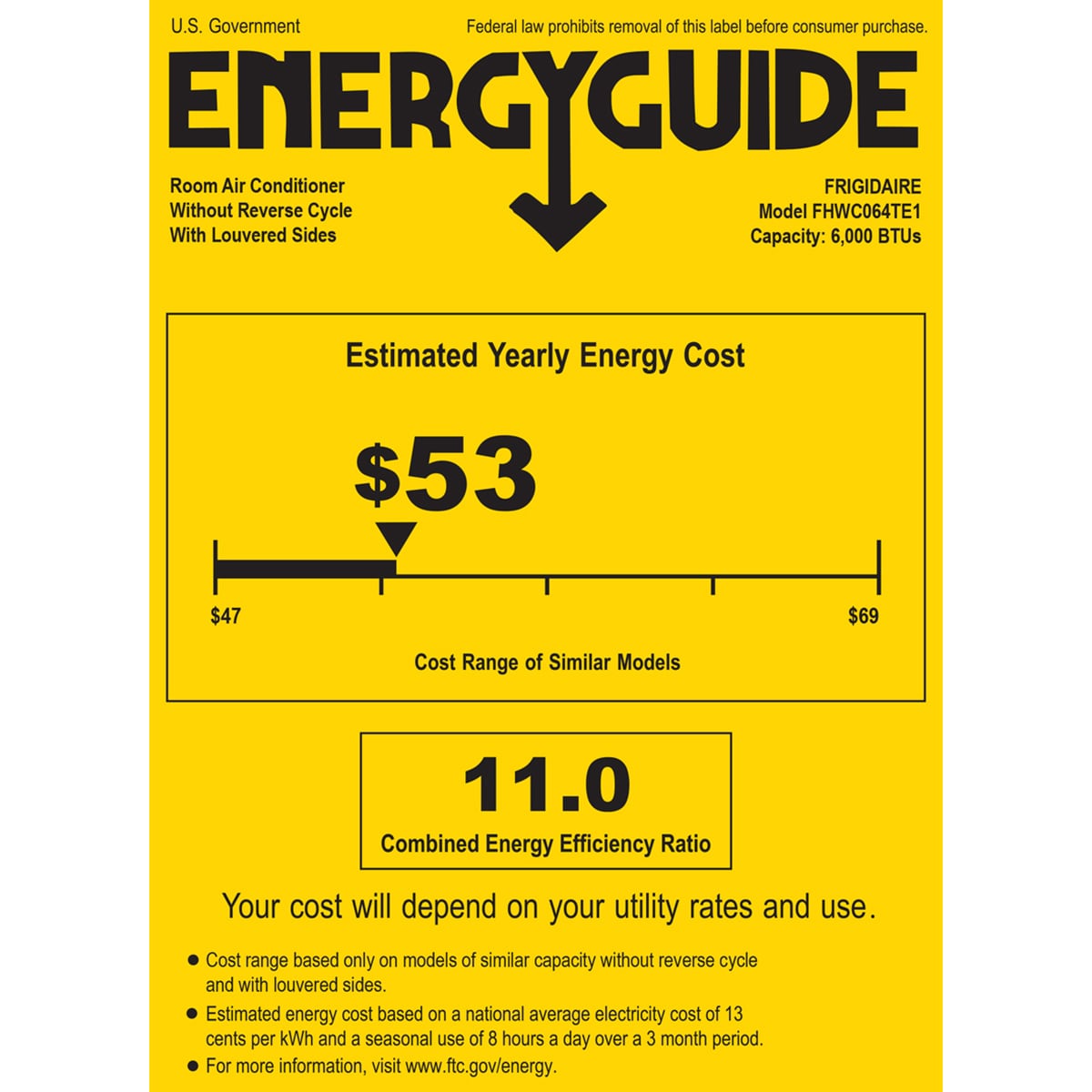 Frigidaire 6,000 BTU 115V Window Air Conditioner with 3 Fan Speeds, Sleep Mode & Remote Control - White, , hires