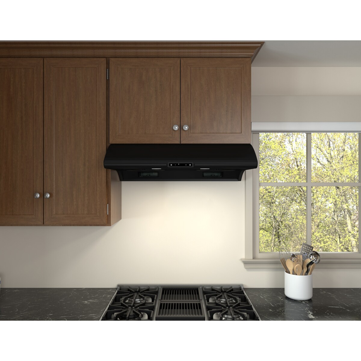 Zephyr 30 in. Ducted Standard Style Range Hood with 850 CFM, 6 Fan Speeds & 2 LED Lights - Black, Black, hires