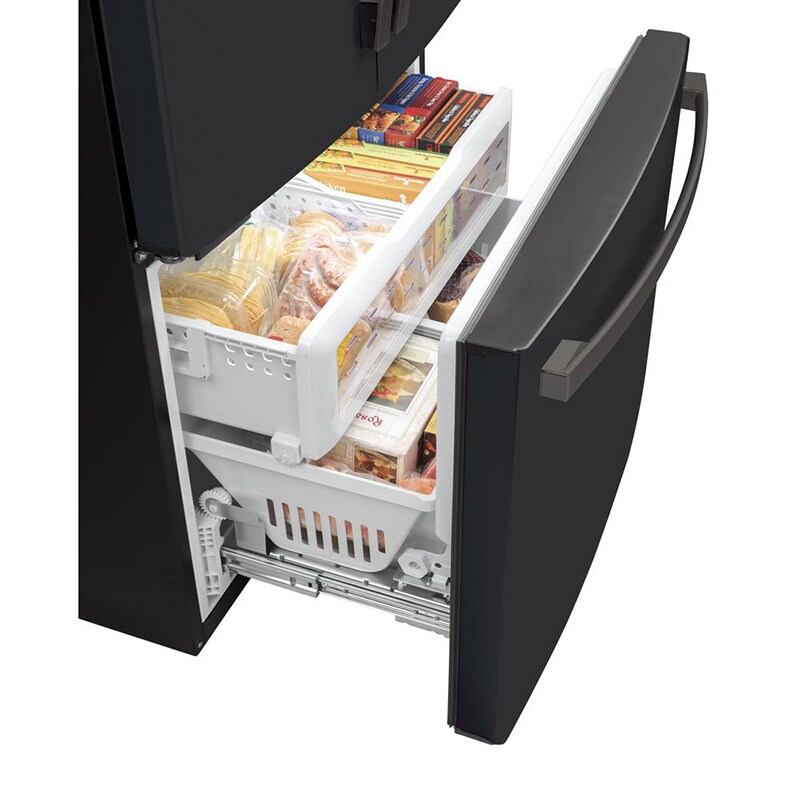 GE 36 in. 23.1 cu. ft. Counter Depth French Door Refrigerator Black