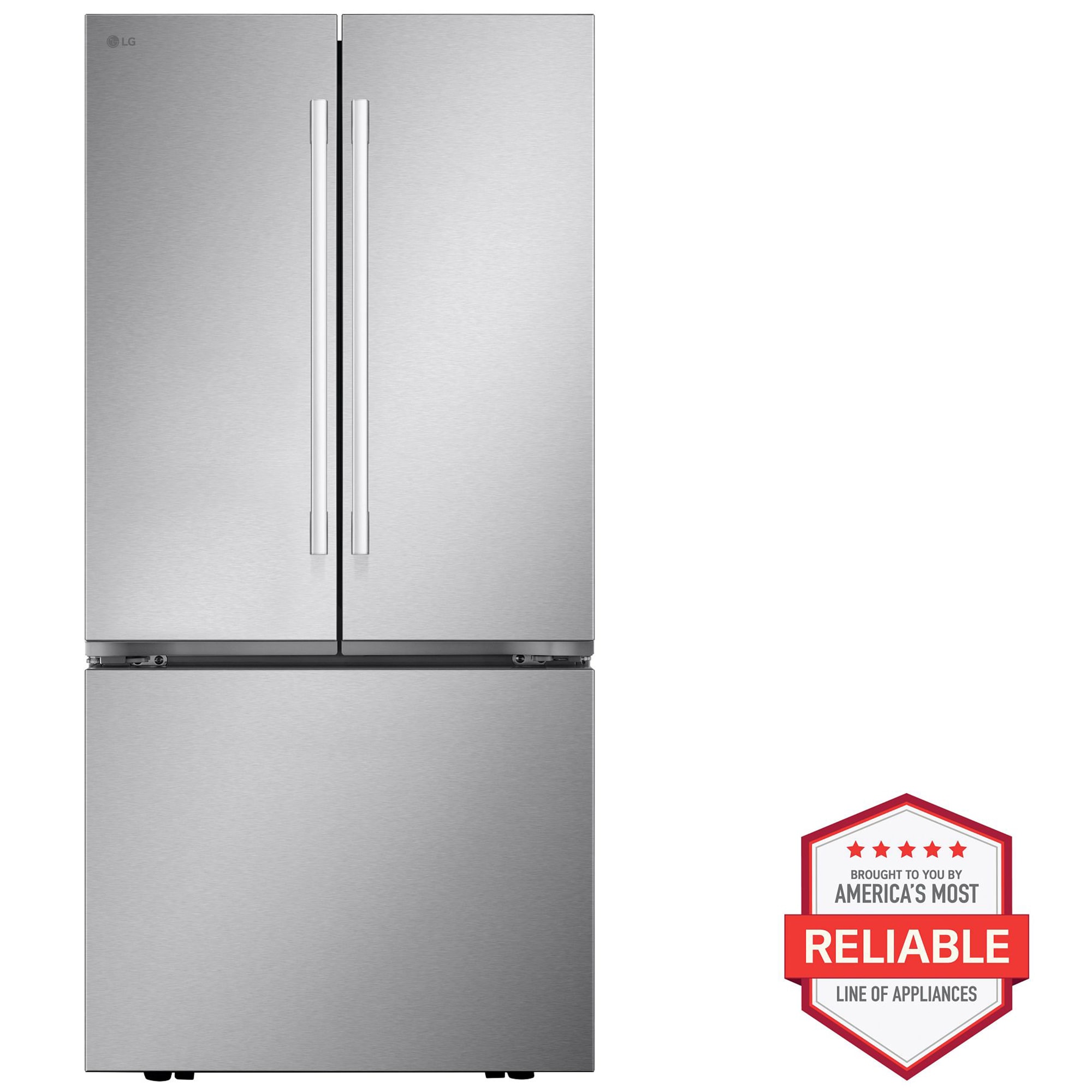 LG 33 in. 25.1 cu. ft. Smart French Door Refrigerator with Ice Maker - PrintProof Stainless Steel, , hires