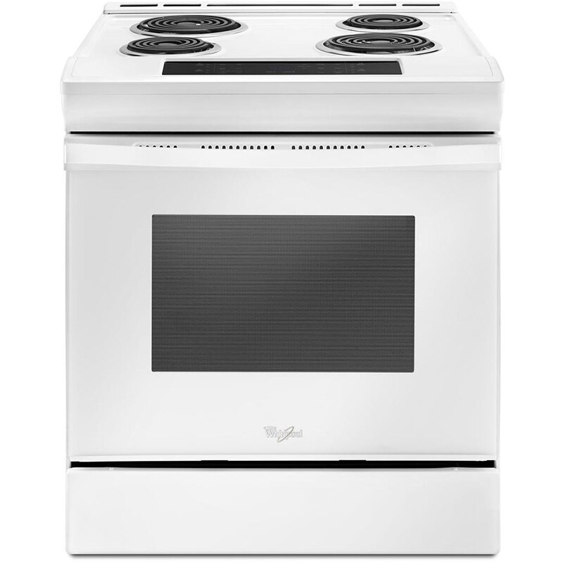 Whirlpool 30" Slide-In Electric Range with 4 Coil Burners, 4.8 Cu. Ft. Single Oven & Storage Drawer - White (WEC310SAGW)