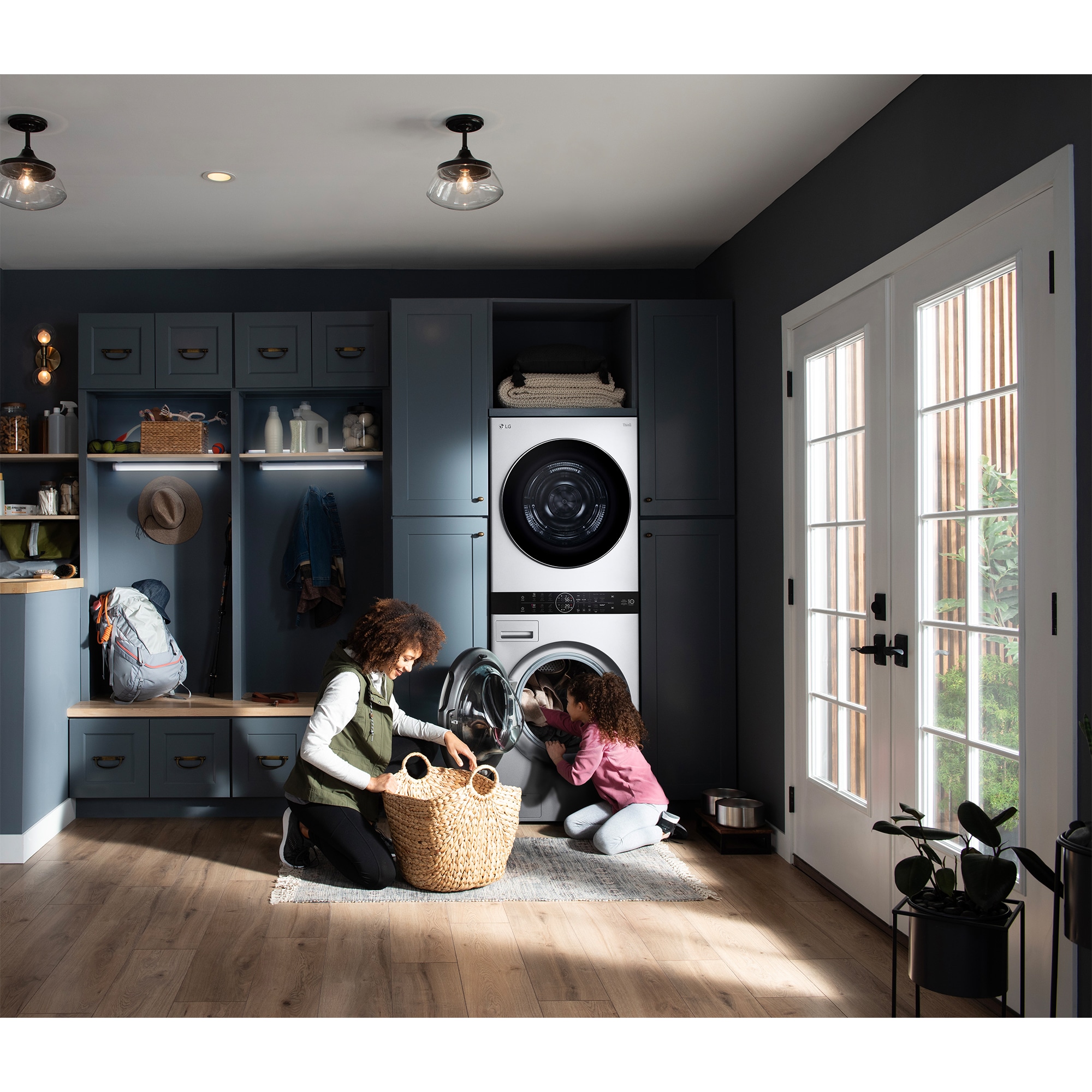 LG 27 in. 5.0 cu. ft. Smart Electric Front Load Ventless WashTower with Heat Pump, Center Control, AI Sensor Dry, Sanitize & Steam Cycle - White, , hires