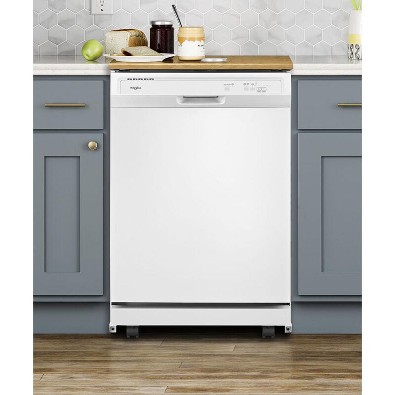 Whirlpool 24 in. Front Control Portable Dishwasher with 64 dBa Sound Level & Pocket - White, White, hires