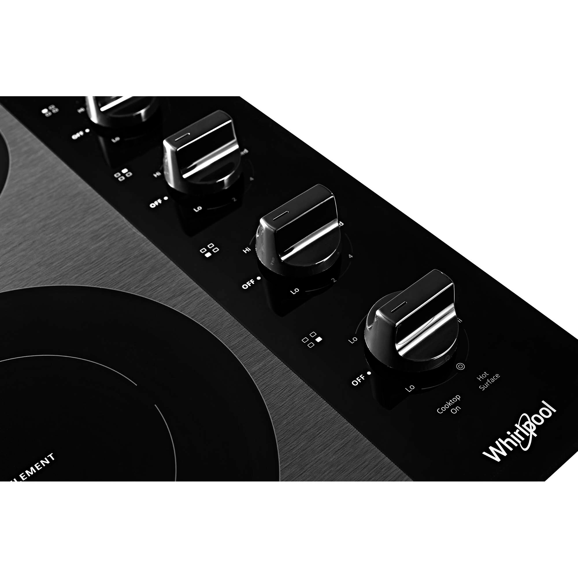 Whirlpool 24 in. 4-Burner Electric Cooktop with Simmer Burner - Black, , hires