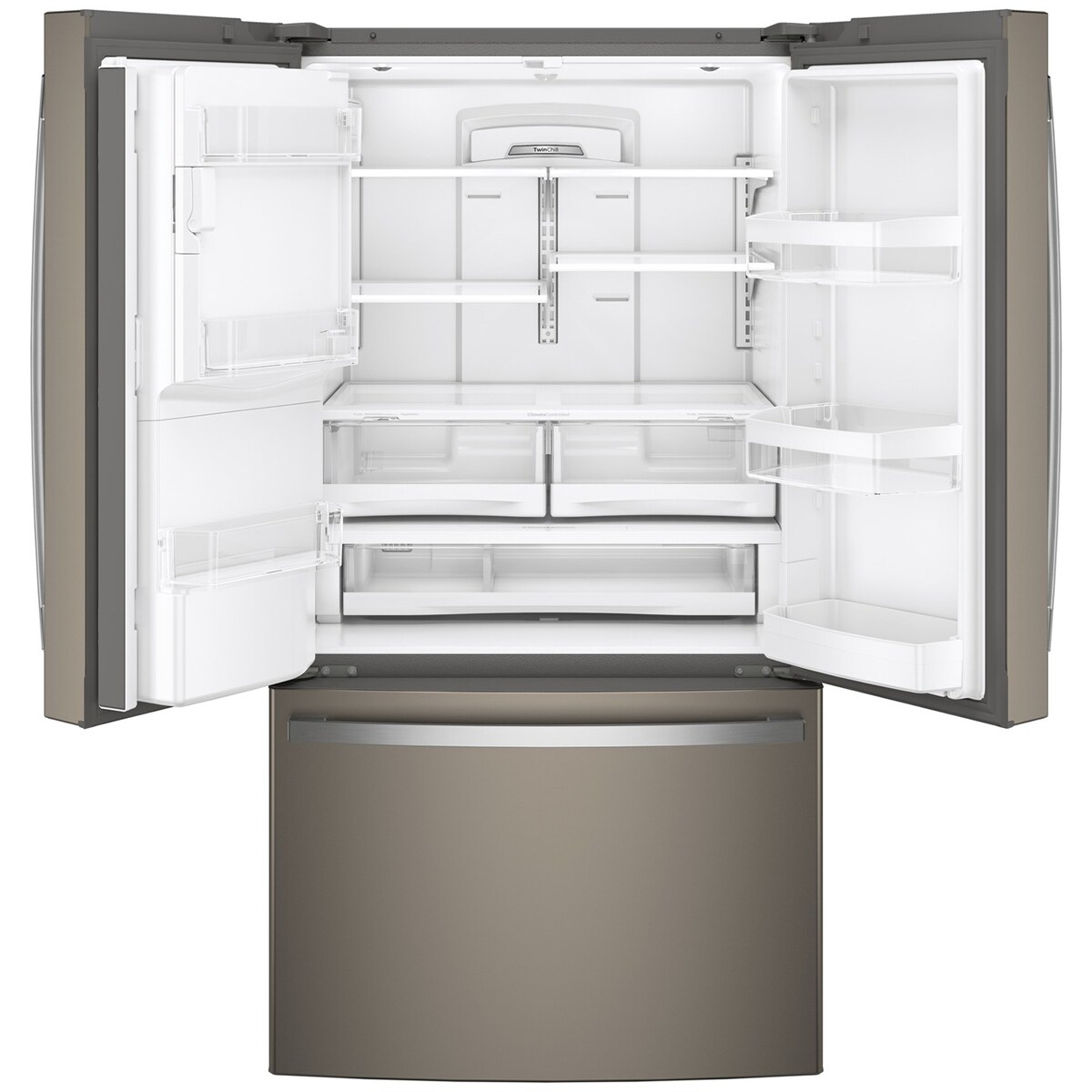 GE 36 in. 27.7 cu. ft. French Door Refrigerator with Ice & Water Dispenser - Fingerprint Resistant Slate, Slate, hires