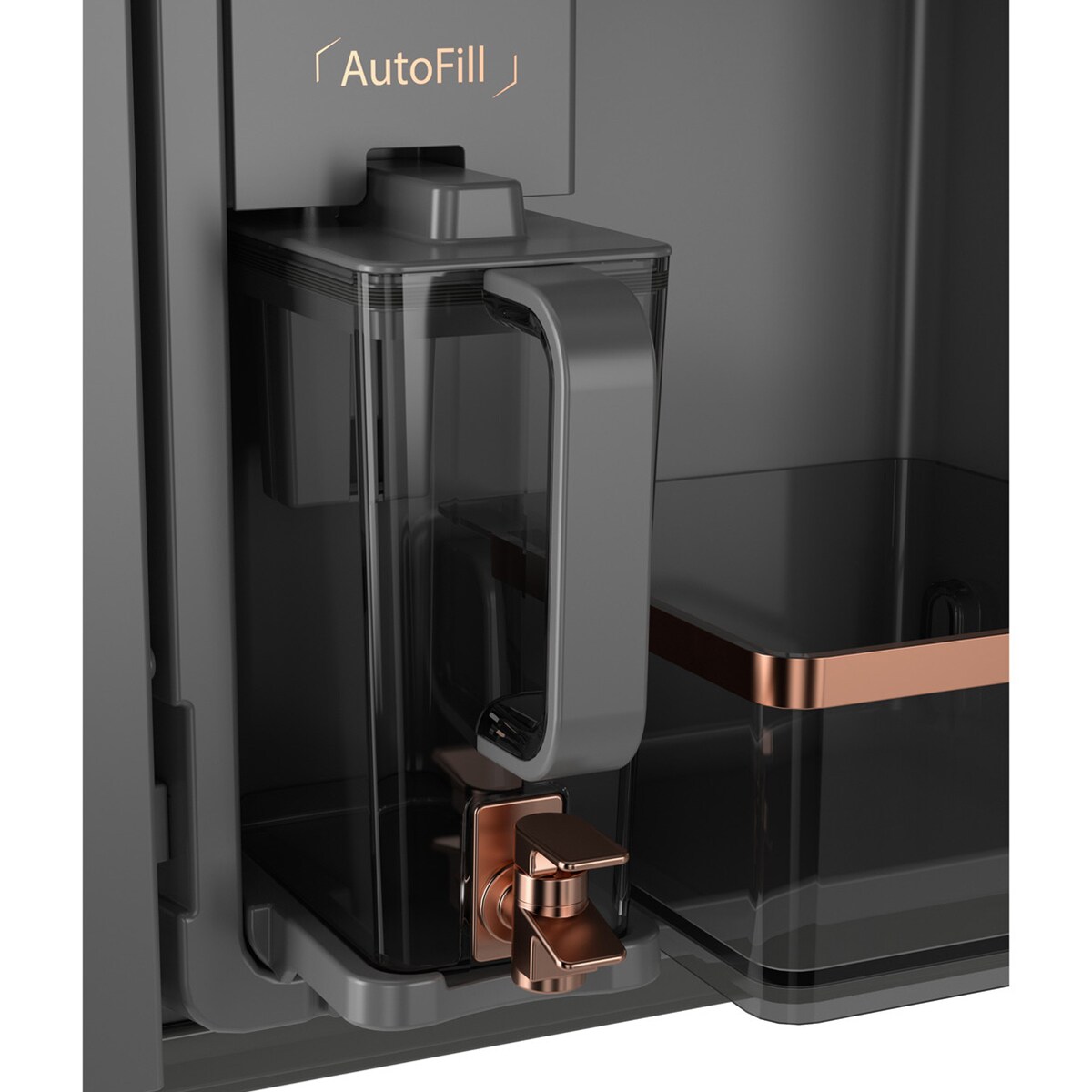 Cafe 36 in. 23.2 cu. ft. Smart Counter Depth 4-Door French Door Refrigerator with Internal Water AutoFill Pitcher - Platinum Glass, , hires