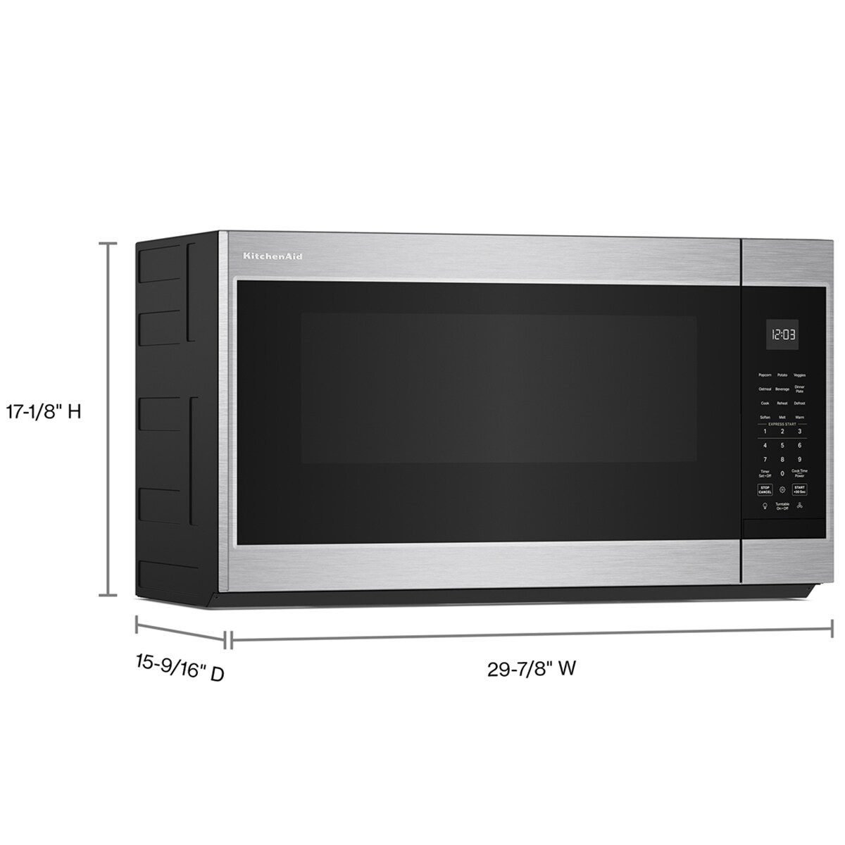 KitchenAid 30 in. 1.9 cu. ft. 1000W Over-the-Range Microwave with 400 CFM & Sensor Cooking - Stainless Steel with PrintShield Finish, , hires