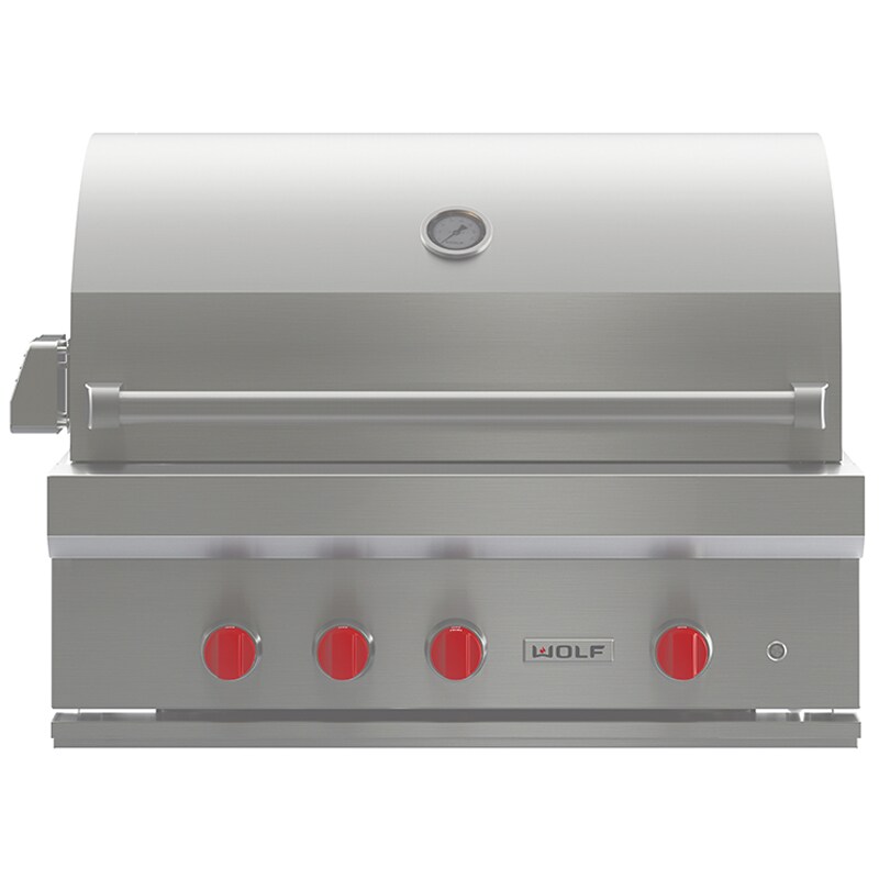 Wolf 36 in. 3-Burner Built-In Natural Gas Grill with Rotisserie, Sear Burner & Smoker Box - Stainless Steel, , hires