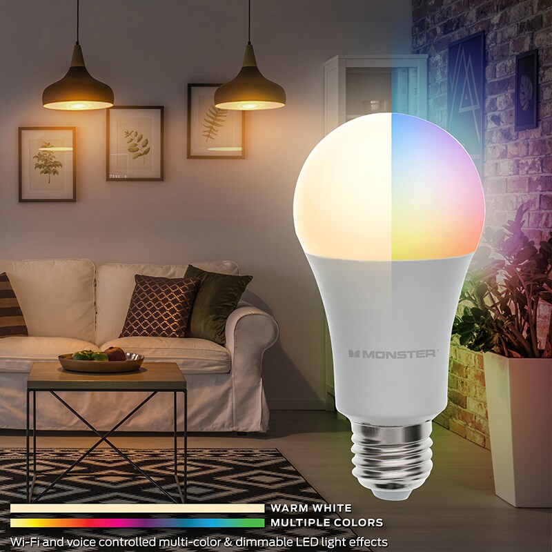 Monster Smart Illuminessence Smart Wi-Fi RGBW Light Bulb, , hires