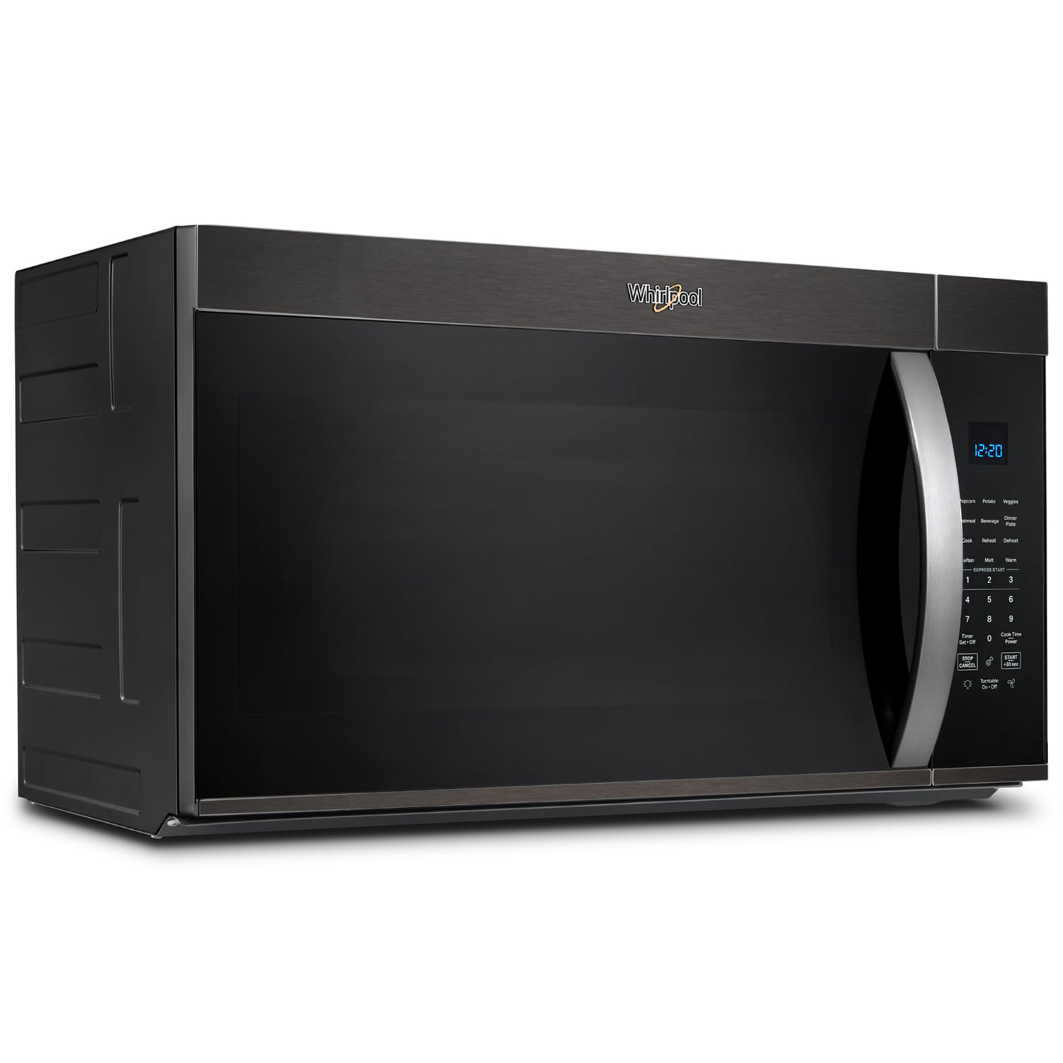 Whirlpool 30 in. 1.9 cu. ft. 1000W Over-the-Range Microwave with 300 CFM & Sensor Cooking - Black Stainless Steel, Black Stainless Steel, hires