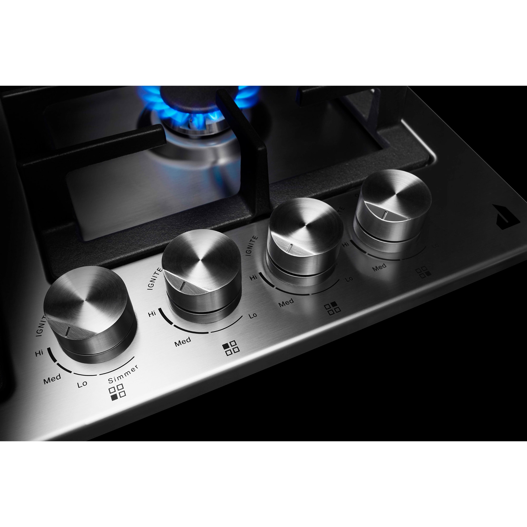 JennAir 24 in. 4-Burner Natural Gas Cooktop with Simmer Burner & Power Burner - Stainless Steel, , hires