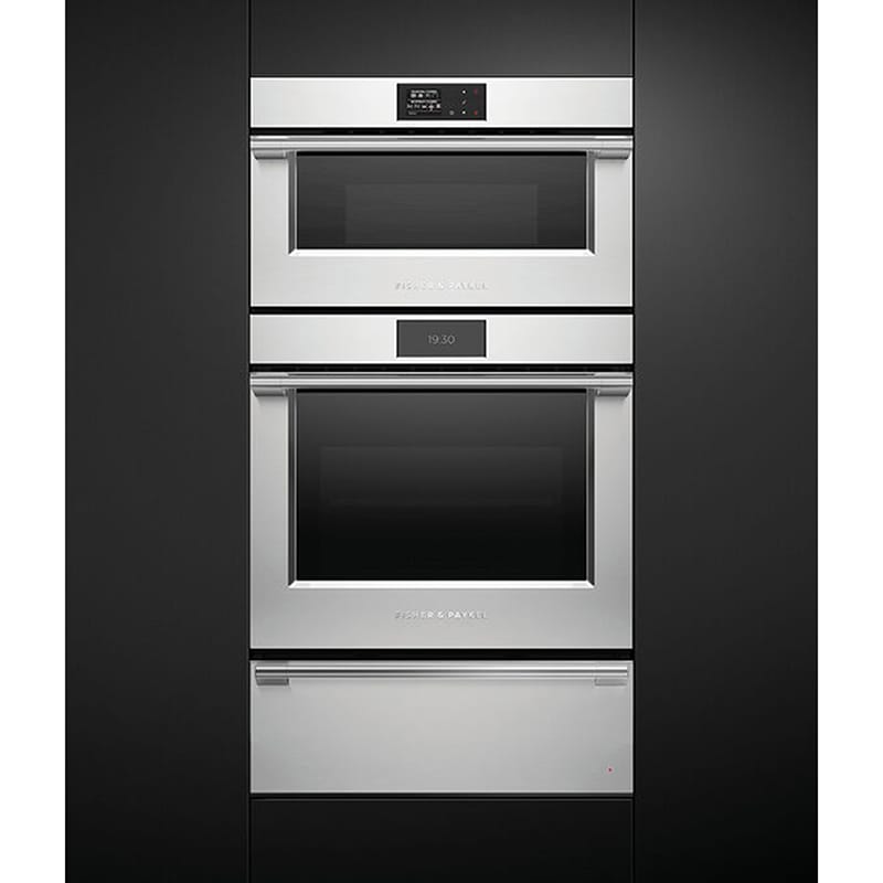 Fisher & Paykel Series 9 30 in. 1.3 cu. ft. Speed Electric Microwave/Wall Oven Combo with True European Convection - Stainless Steel, , hires