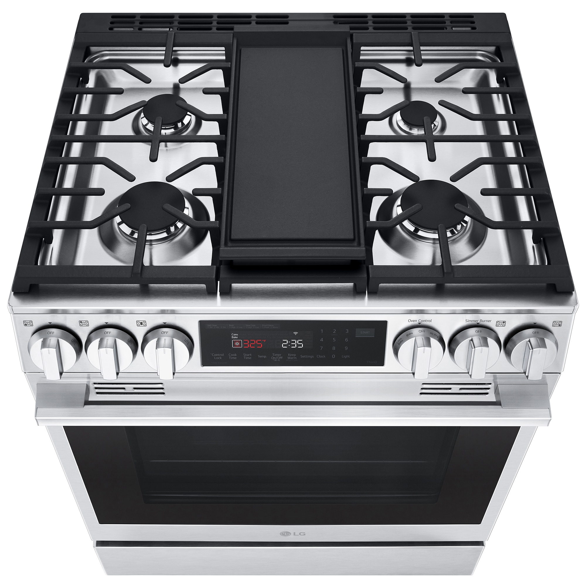 LG 30 in. 6.3 cu. ft. Smart Air Fry True European Convection Slide-In Gas Range with 5 Sealed Burners & Griddle - PrintProof Stainless Steel, , hires