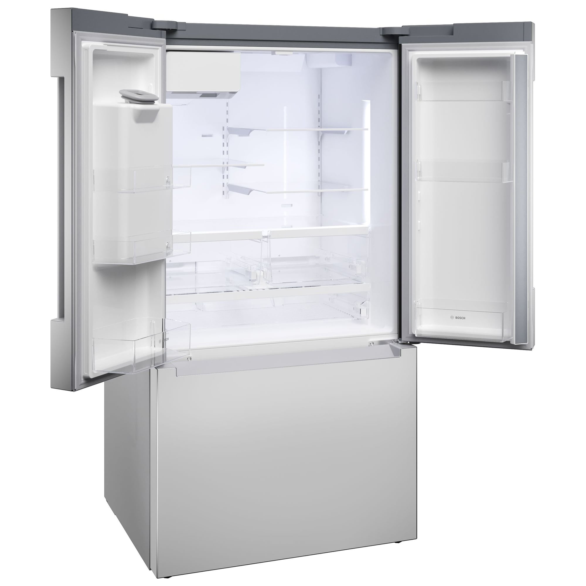 Bosch 100 Series 36 in. 26 cu. ft. Smart French Door Refrigerator with Ice & Water Dispenser - Stainless Steel, , hires