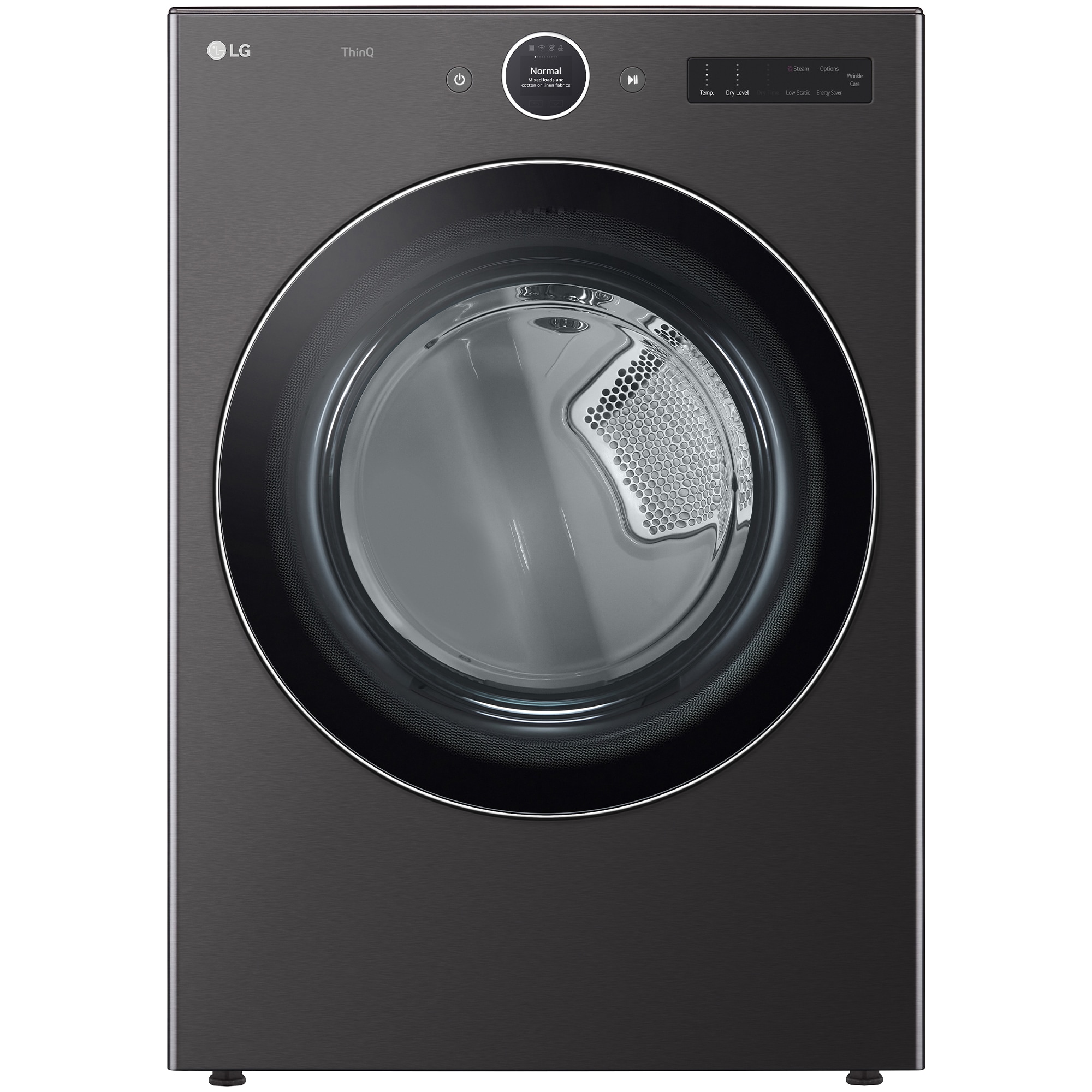 LG 27 in. 7.4 cu. ft. Electric Smart Dryer with 23 Dryer Programs, 11 Dry Options, Wrinkle Care & Sensor Dry - Black Steel, , hires