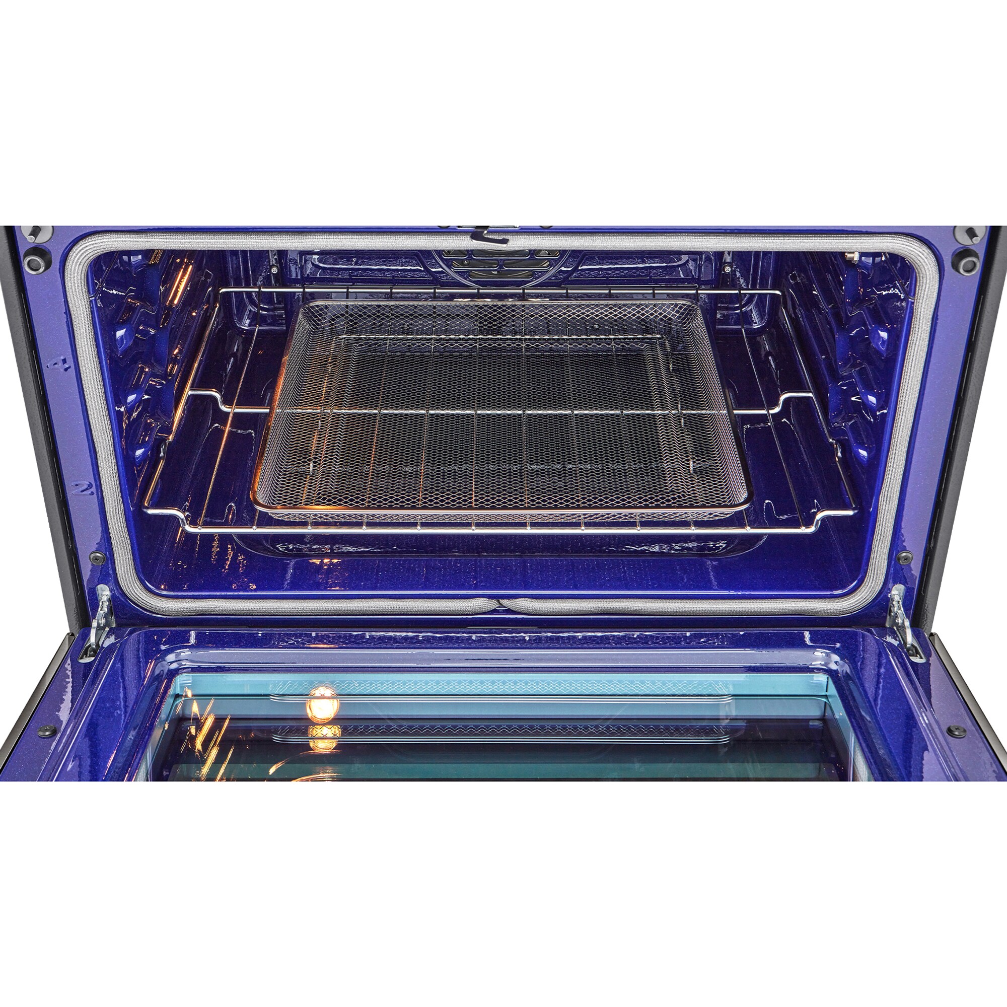 LG InstaView 30 in. 6.9 cu. ft. Smart Air Fry True European Convection Double Oven Slide-In Gas Range with 5 Sealed Burners & Griddle - PrintProof Black Stainless Steel, PrintProof Black Stainless Steel, hires