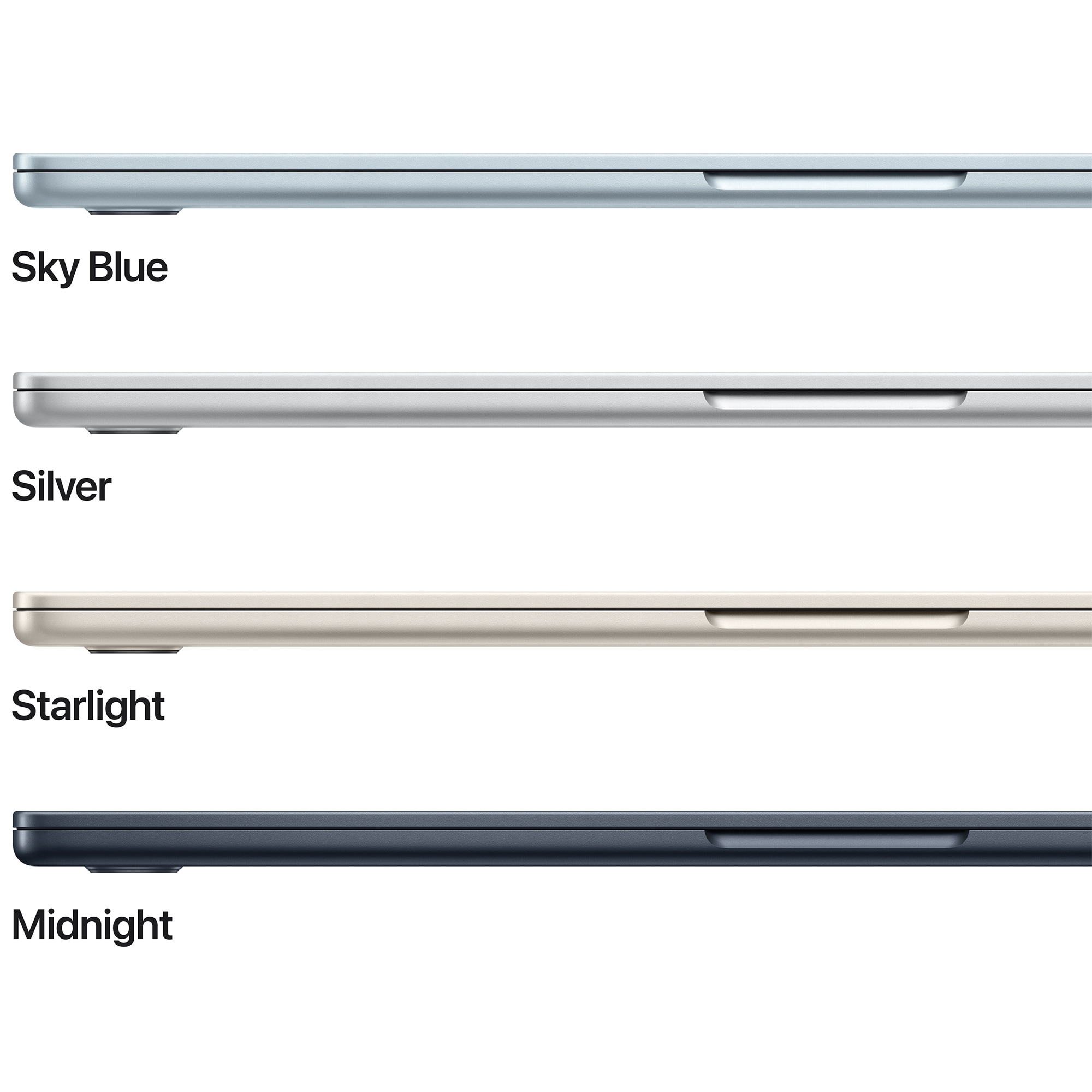Apple MacBook Air (2025) 15 in. Notebook with Apple Intelligence, Apple M4 10-Core CPU, 10-Core GPU, 16 GB RAM, 256 GB SSD, up to 18 Hrs. of Battery Life & Mac OS - Midnight, Midnight, hires