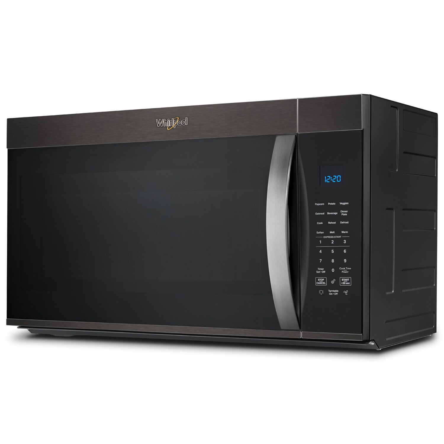 Whirlpool 30 in. 1.9 cu. ft. 1000W Over-the-Range Microwave with 300 CFM & Sensor Cooking - Black Stainless Steel, Black Stainless Steel, hires