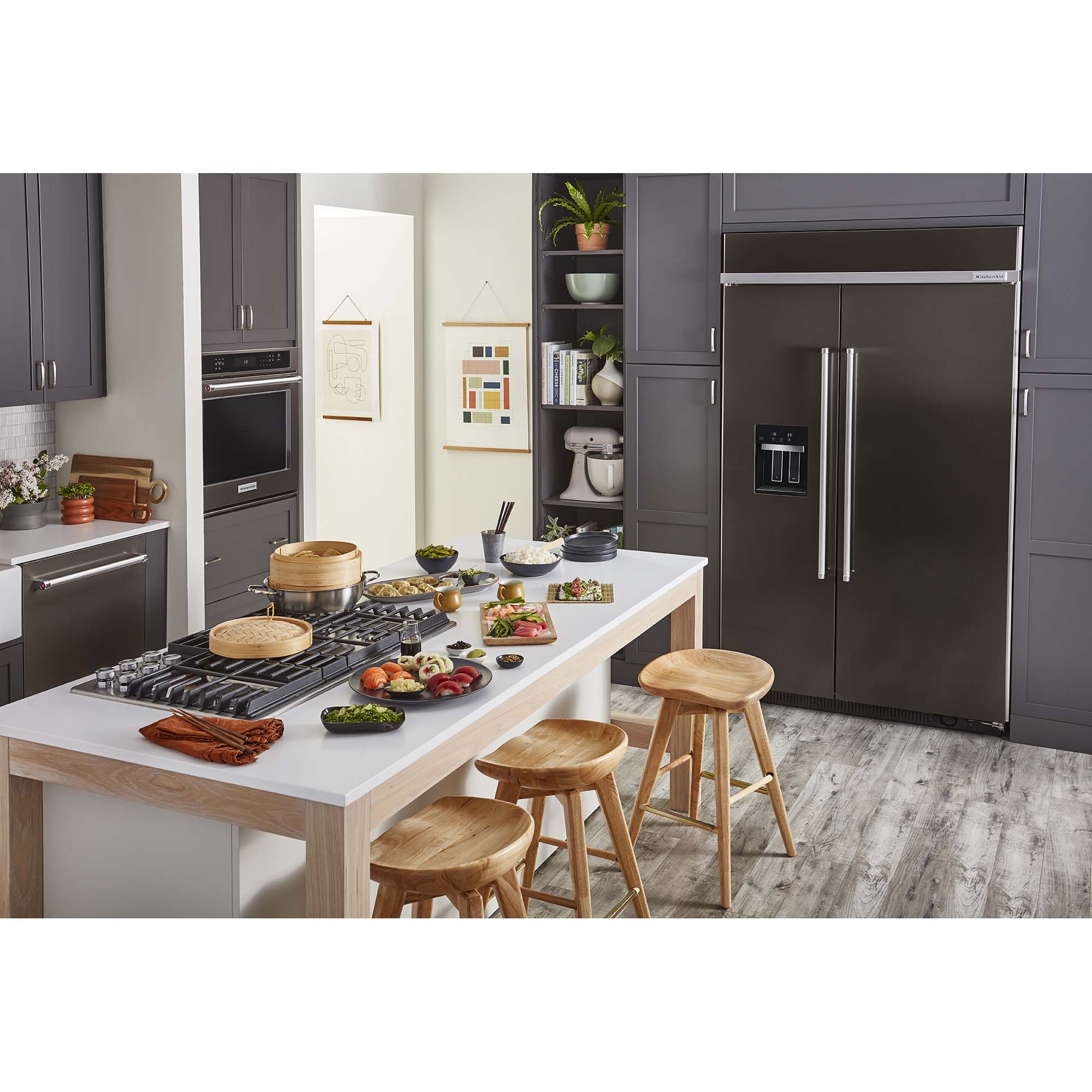 KitchenAid 36 in. 5-Burner Natural Gas Cooktop with Downdraft, Simmer Burner & Power Burner - Stainless Steel, , hires