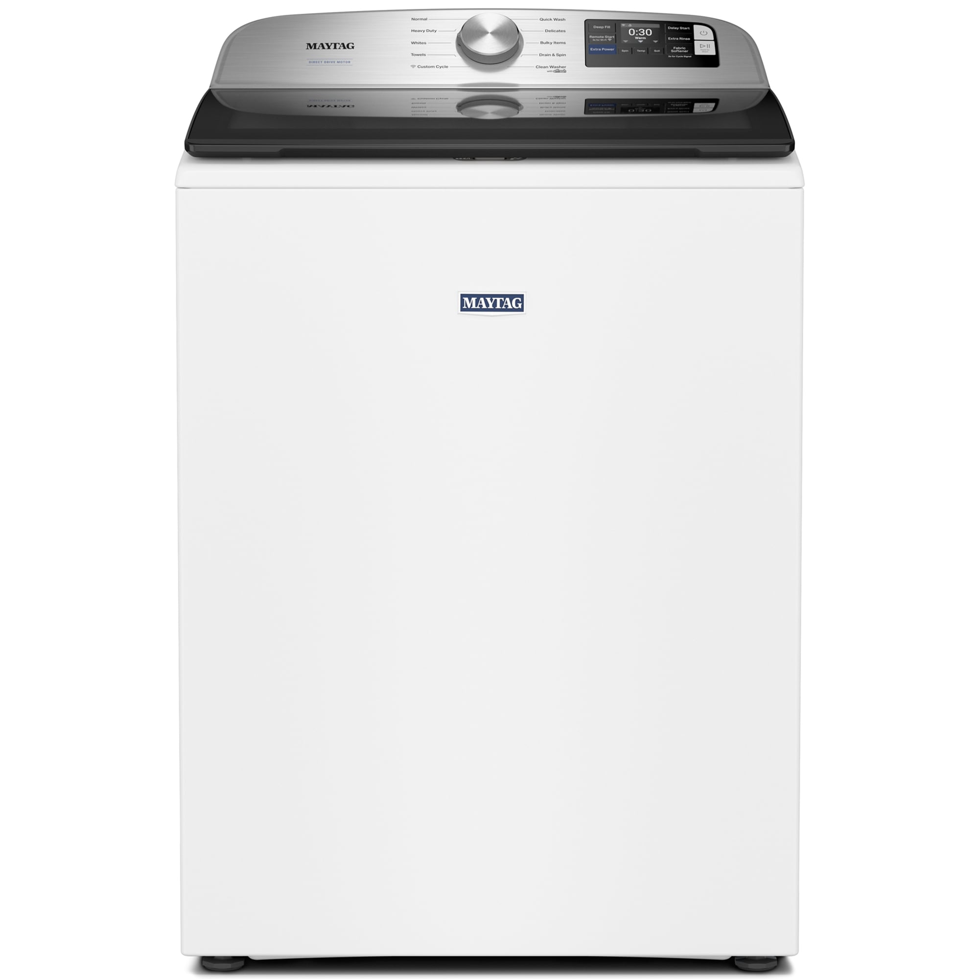 Maytag 27 in. 5.3 cu. ft. Smart Top Load Washer with Impeller & Extra Power - White, White, hires