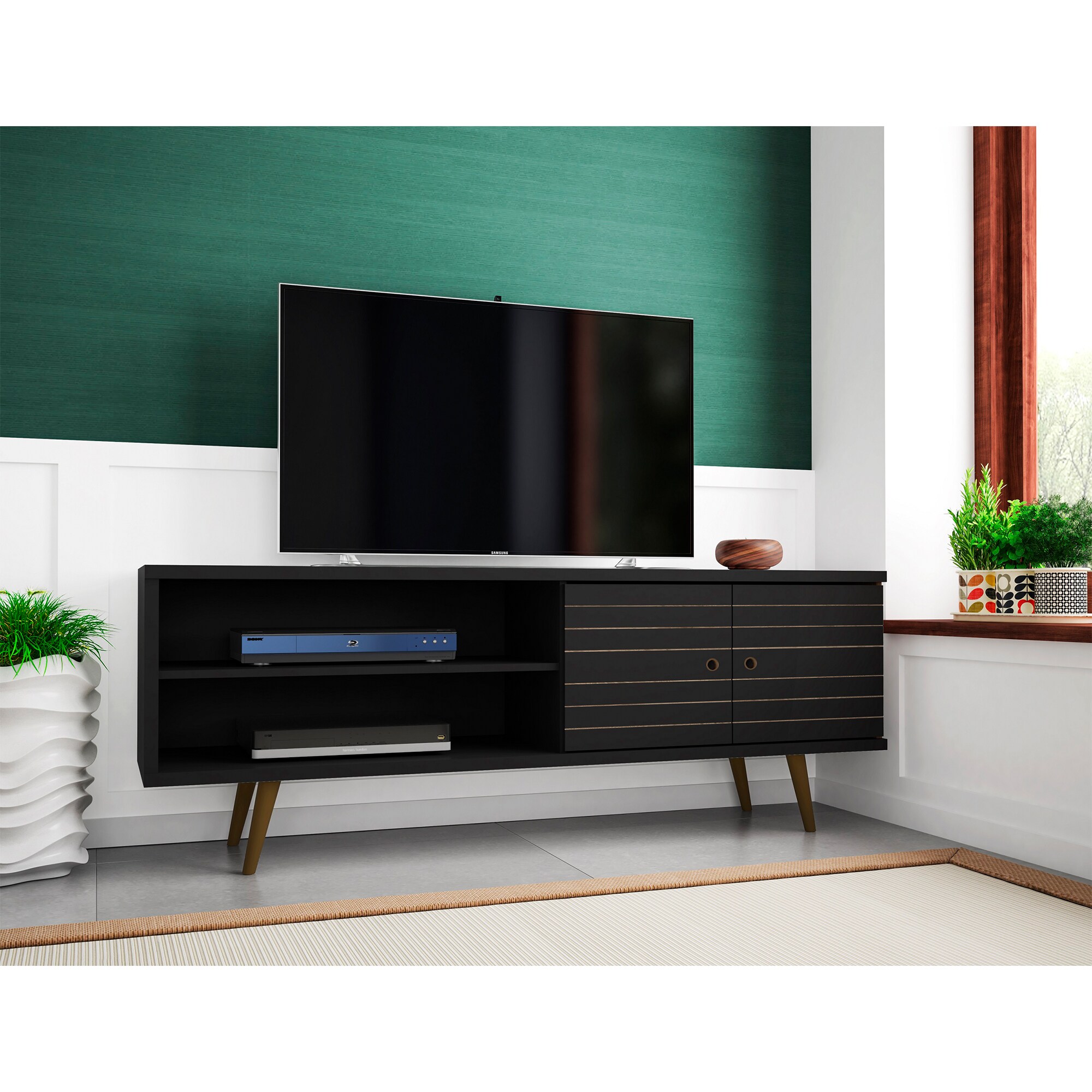 Manhattan Comfort Liberty 63" TV Stand - Black, , hires