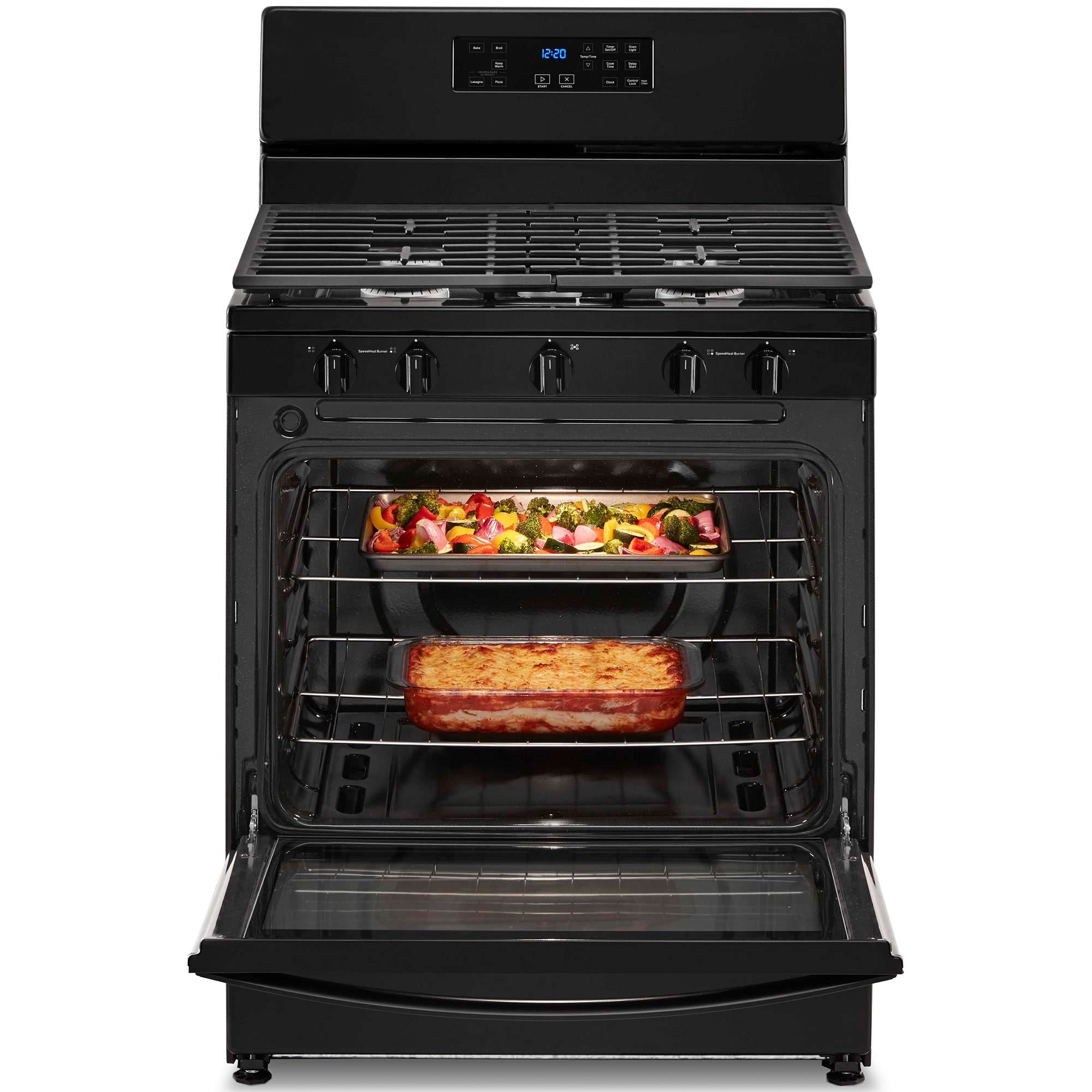 Whirlpool 30 in. 5.1 cu. ft. Gas Range with 5 Sealed Burners - Black, Black, hires