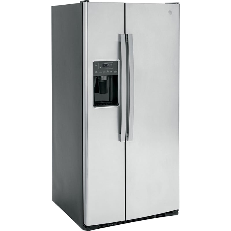 GE 33 in. 23 cu. ft. Side by Side Refrigerator with Ice & Water Dispenser - Fingerprint Resistant Stainless, Fingerprint Resistant Stainless, hires