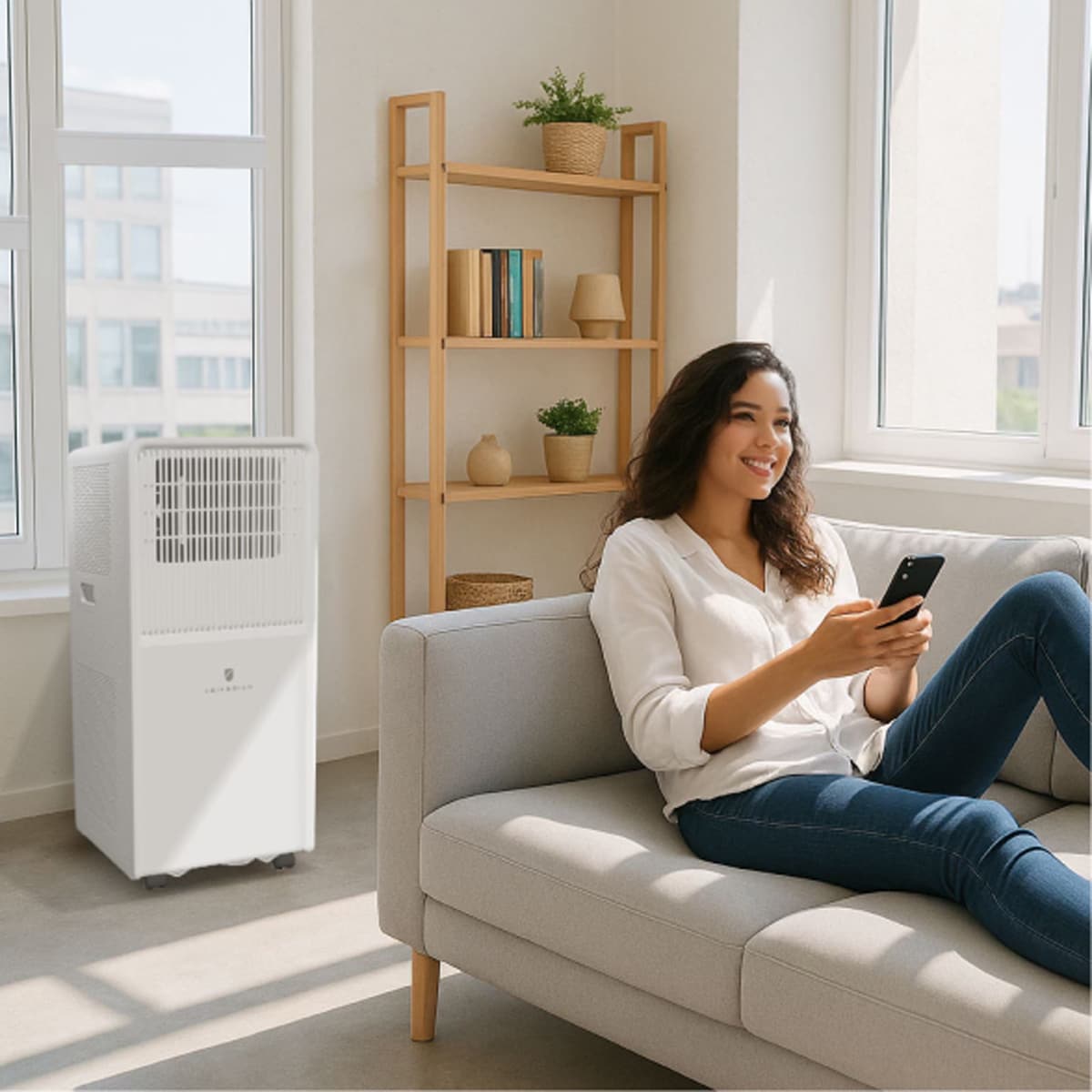 Friedrich ZoneAire Compact Series Single-Hose 8,000 BTU 115V Smart Portable Air Conditioner with 2 Fan Speeds, Remote Control - White, , hires