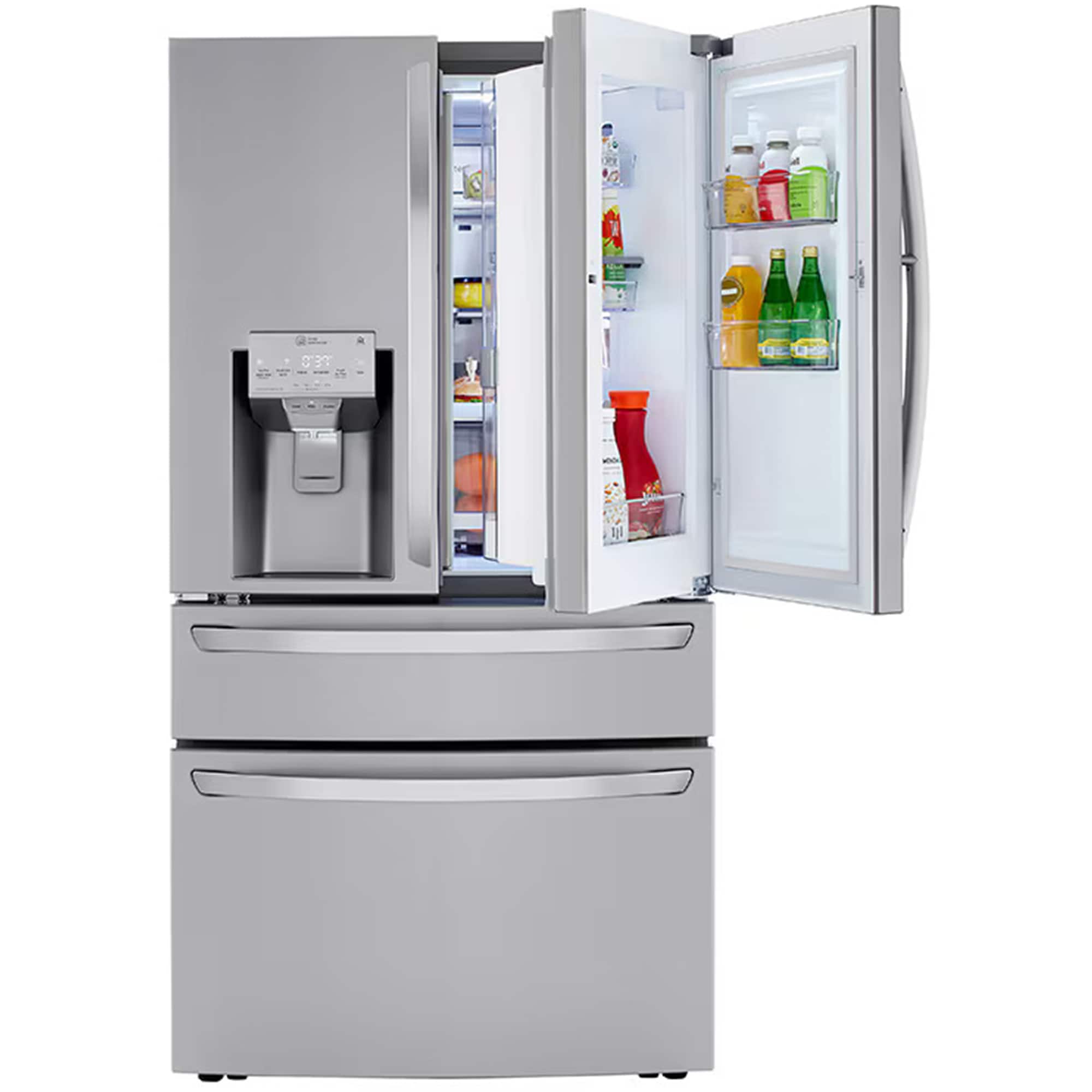 LG 36 in. 22.5 cu. ft. Smart Counter Depth 4-Door French Door Refrigerator with Ice & Water Dispenser - PrintProof Stainless Steel, PrintProof Stainless Steel, hires