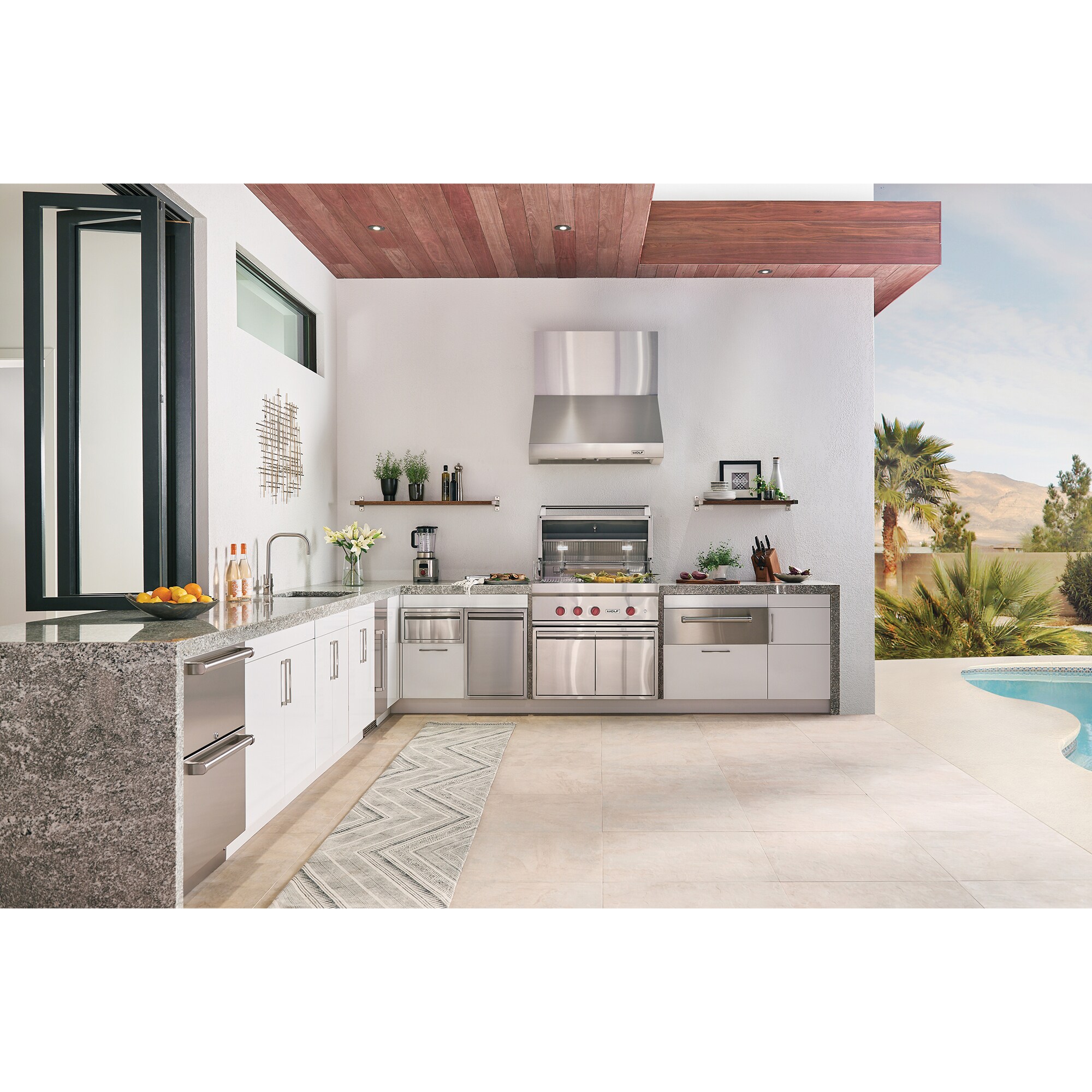 Wolf 36 in. Convertible Canopy Pro Style Style Range Hood with 2 LED Lights - Stainless Steel, , hires