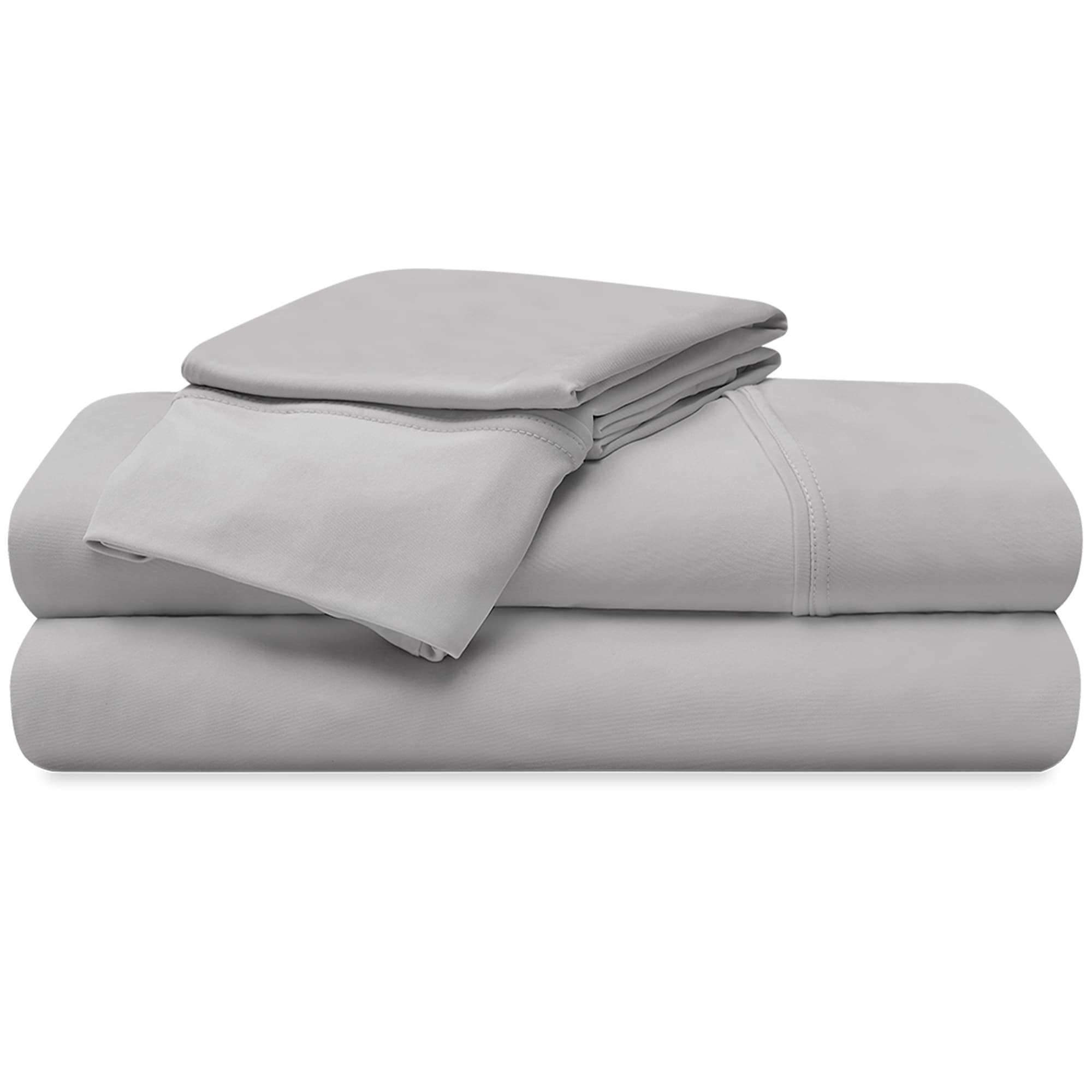 BEDGEAR Ver-Tex Split King / Split Cal King Size Sheet Set (Ideal for Adj. Bases) - Light Grey, , hires