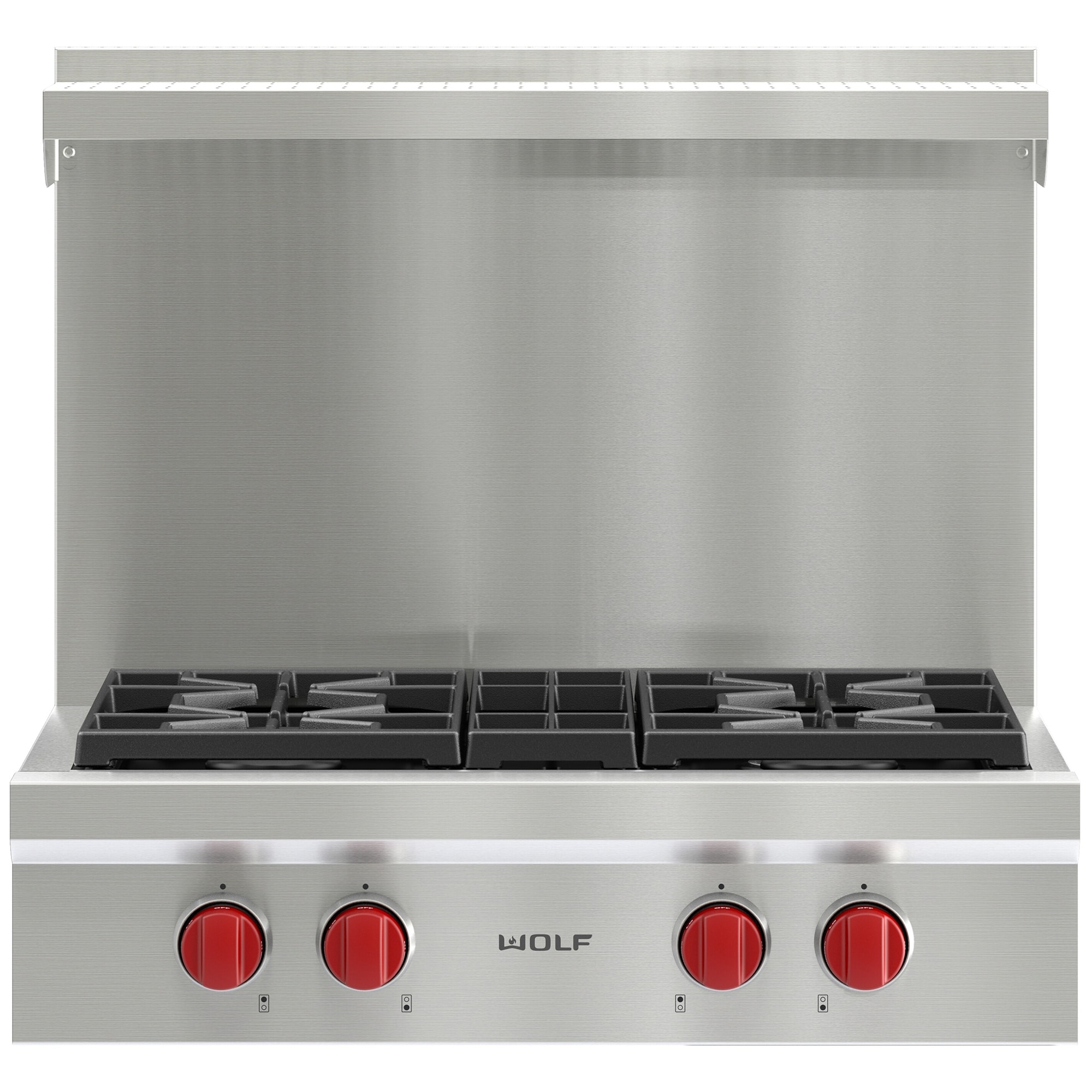 Wolf 30 in. 4-Burner Natural Gas Rangetop with Simmer Burner & Power Burner - Stainless Steel, , hires