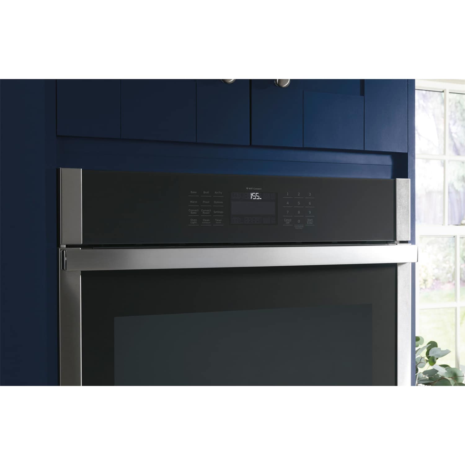 GE 30 in. 10 cu. ft. Smart Top Control Electric Double Wall Oven with True European Convection - Stainless Steel, , hires