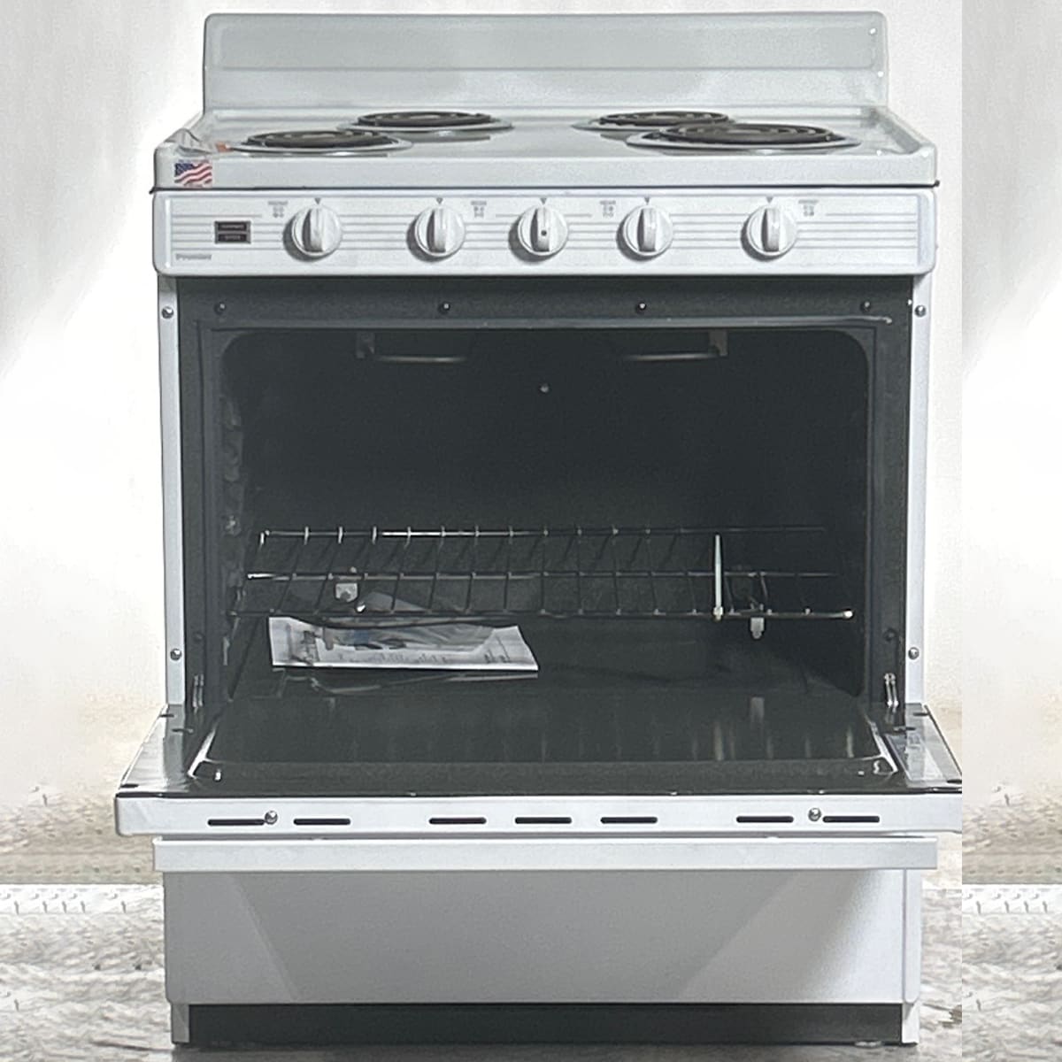 Premier 30 in. 3.9 cu. ft. Electric Range with Coil Burners - White (Open Box Good Condition), , hires