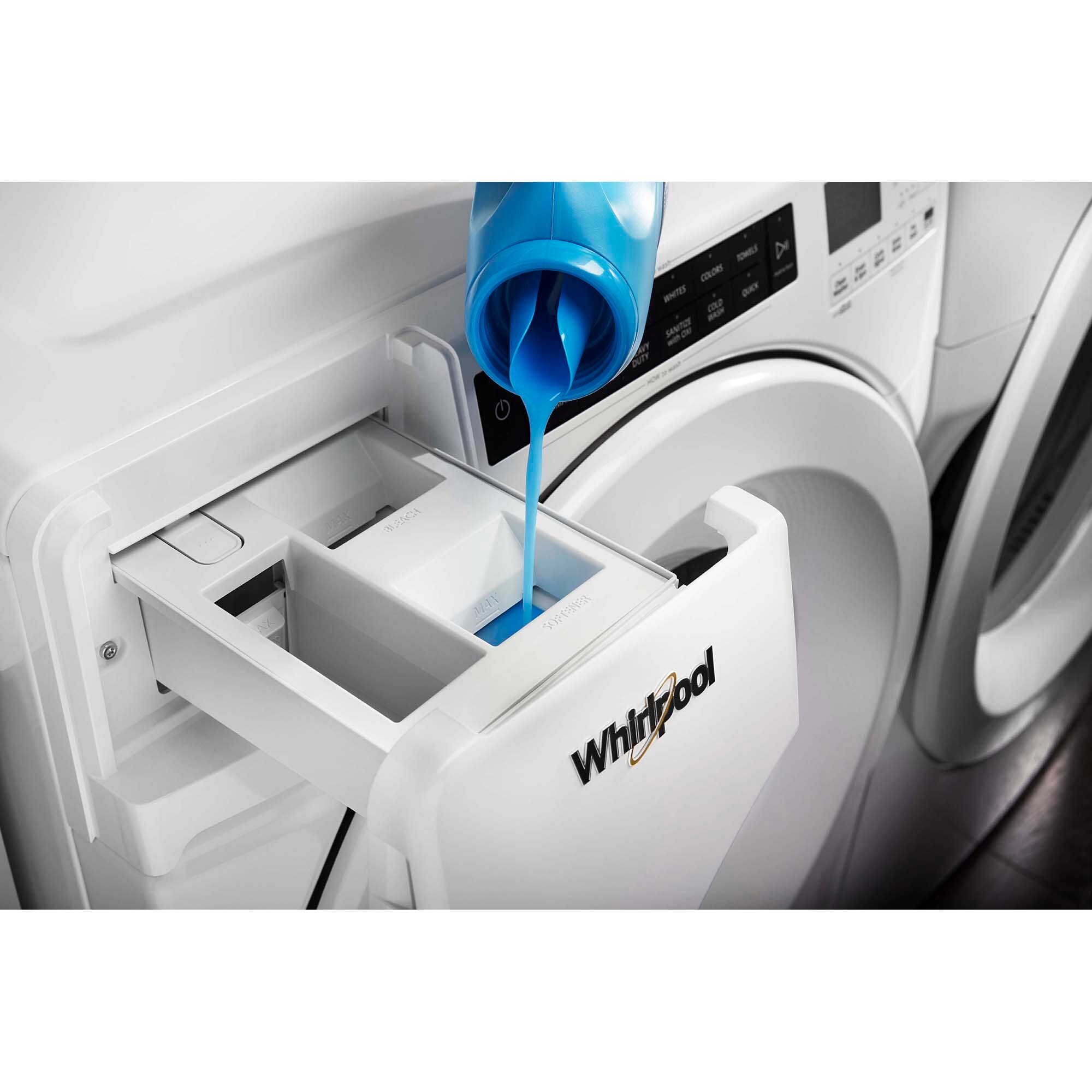 Whirlpool 27 in. 4.3 cu. ft. Closet-Depth Stackable Front Load Washer with Sanitize with Oxi - White, , hires