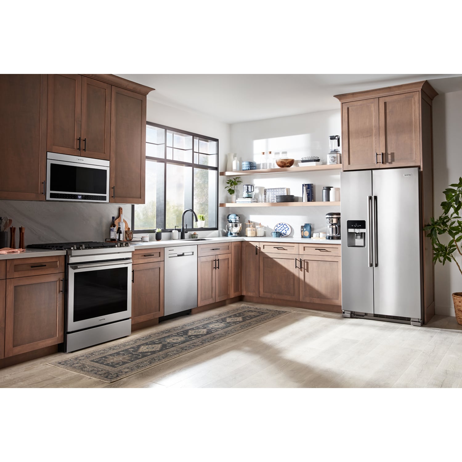 Maytag 30 in. 1.1 cu. ft. 950W Smart Over-the-Range Microwave with 400 CFM & Sensor Cooking - Stainless Steel, , hires