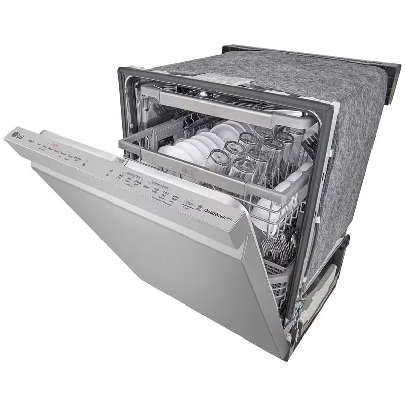 LG 24 in. Top Control Smart Dishwasher with 44 dBa Sound Level, 3rd-Rack, Dynamic Dry & Pocket - PrintProof Stainless Steel, PrintProof Stainless Steel, hires