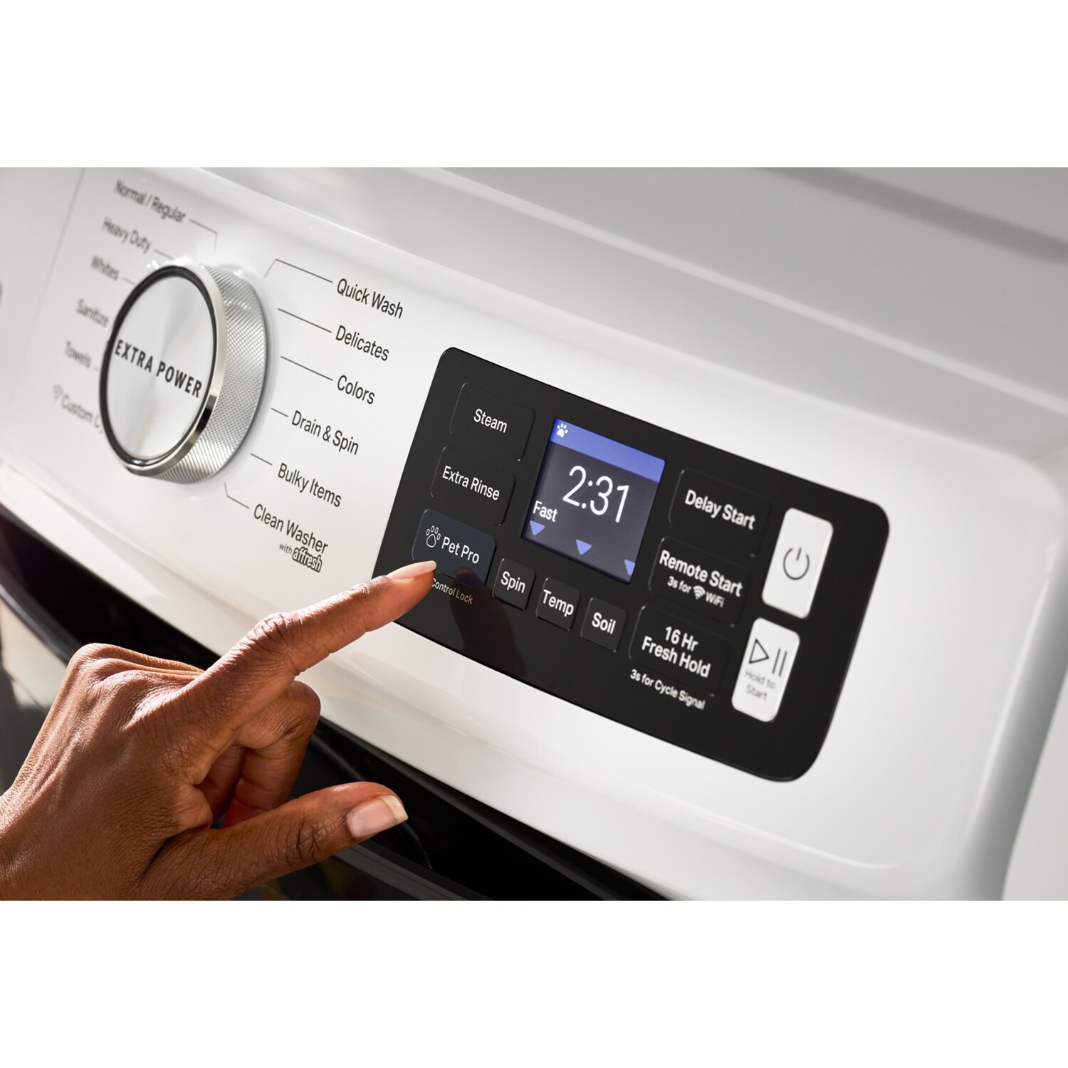 Maytag Pet Pro 27 in. 5.0 cu. ft. Smart Stackable Front Load Washer with Sanitize & Steam Cycle - White, White, hires